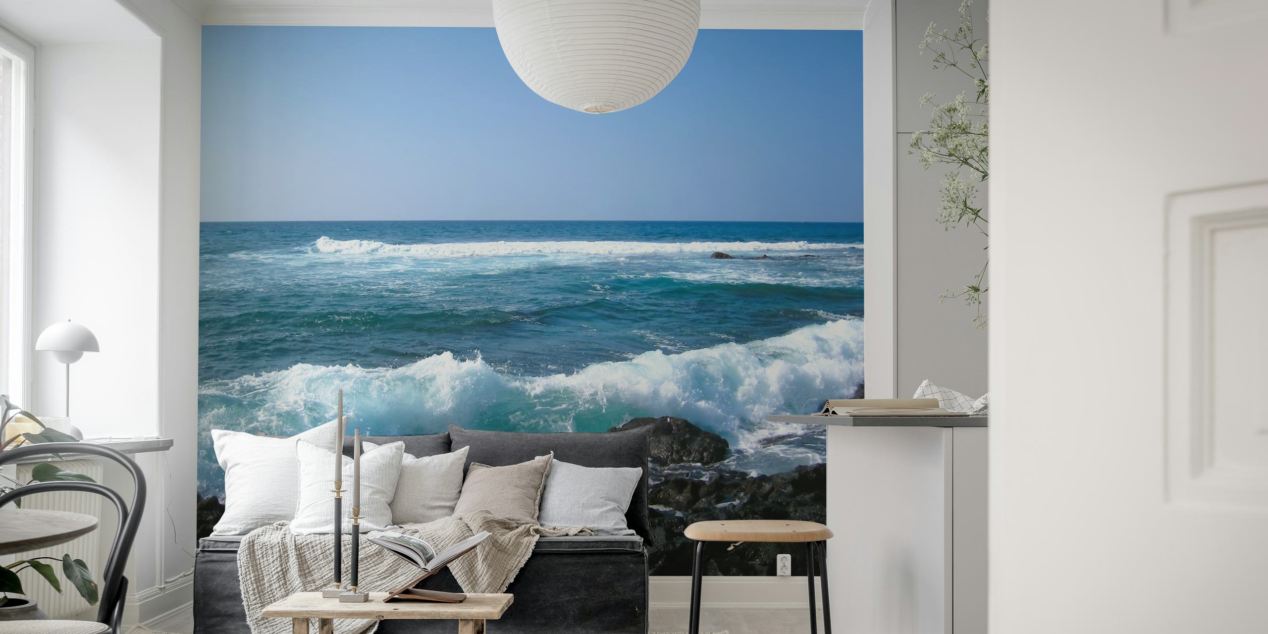 Hawaii Rocky Shore Breeze wallpaper in a room