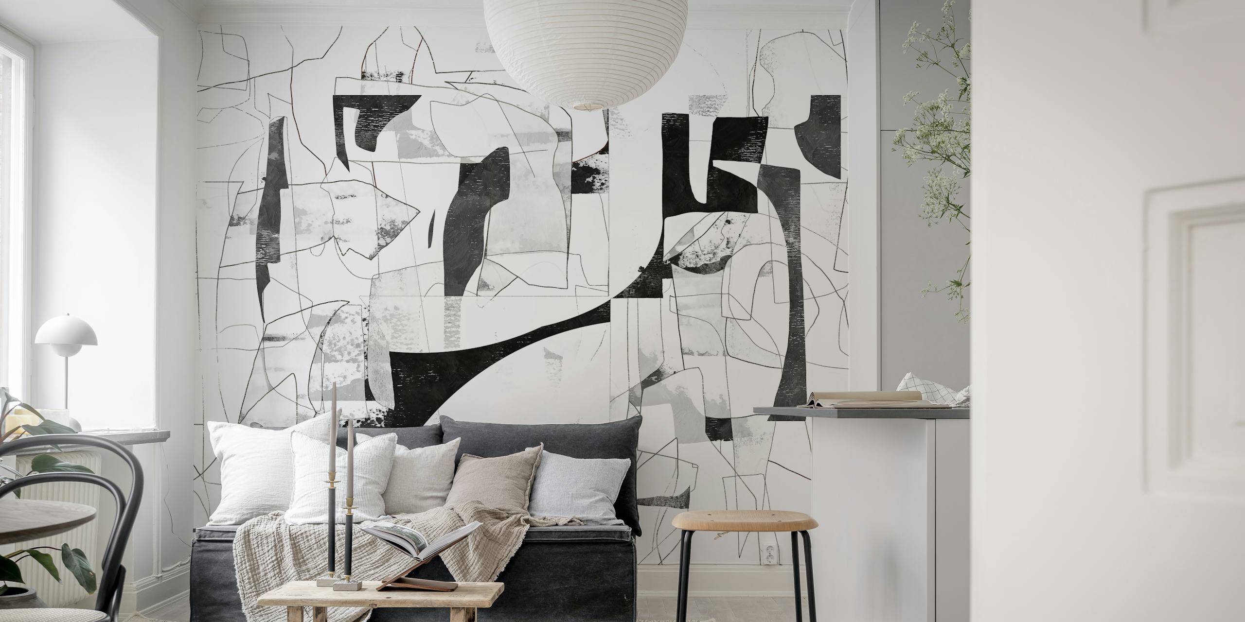 Modern Art Deco Flair wallpaper in a room