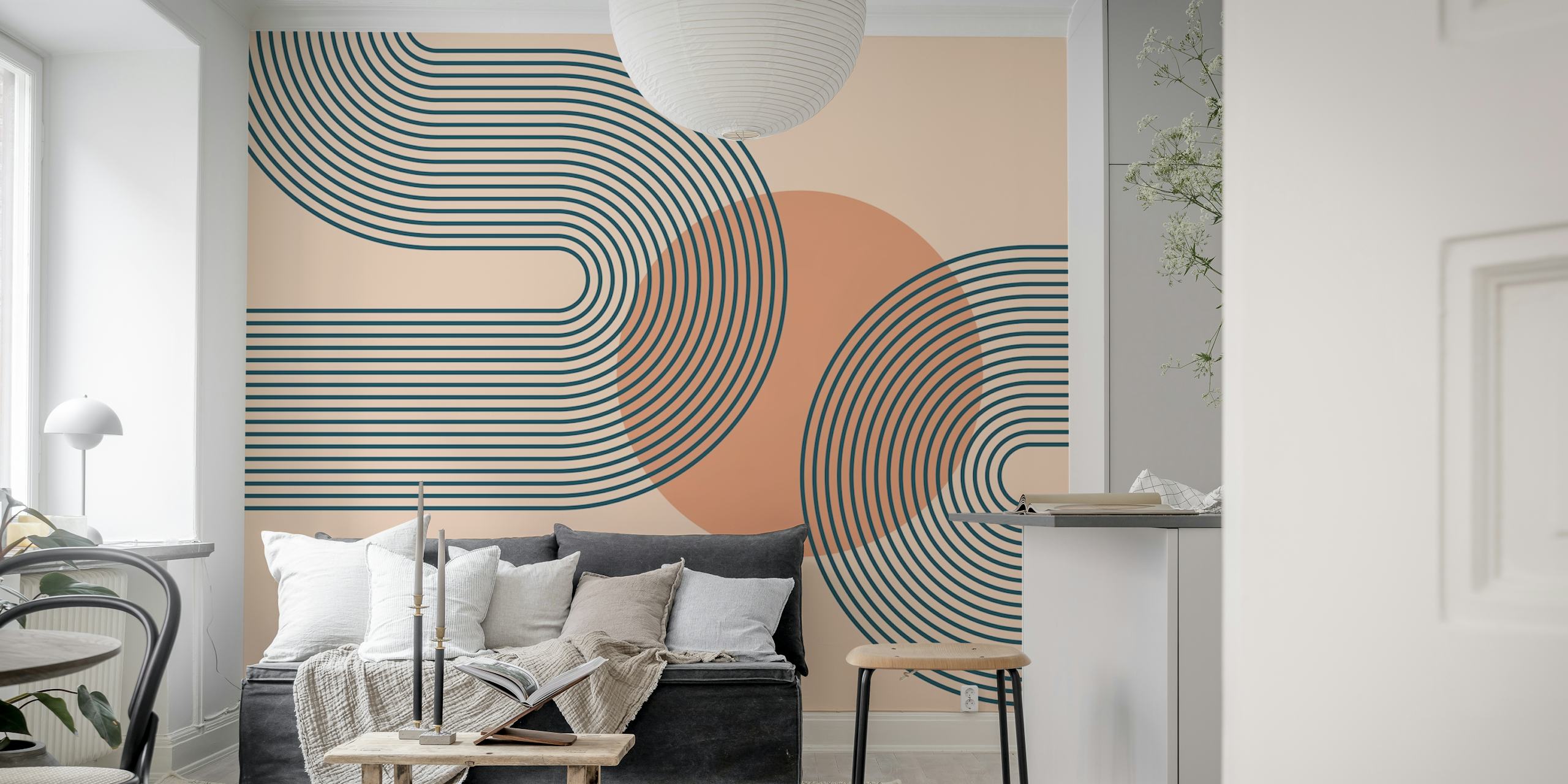 Elegant Curvature tapet i et rum