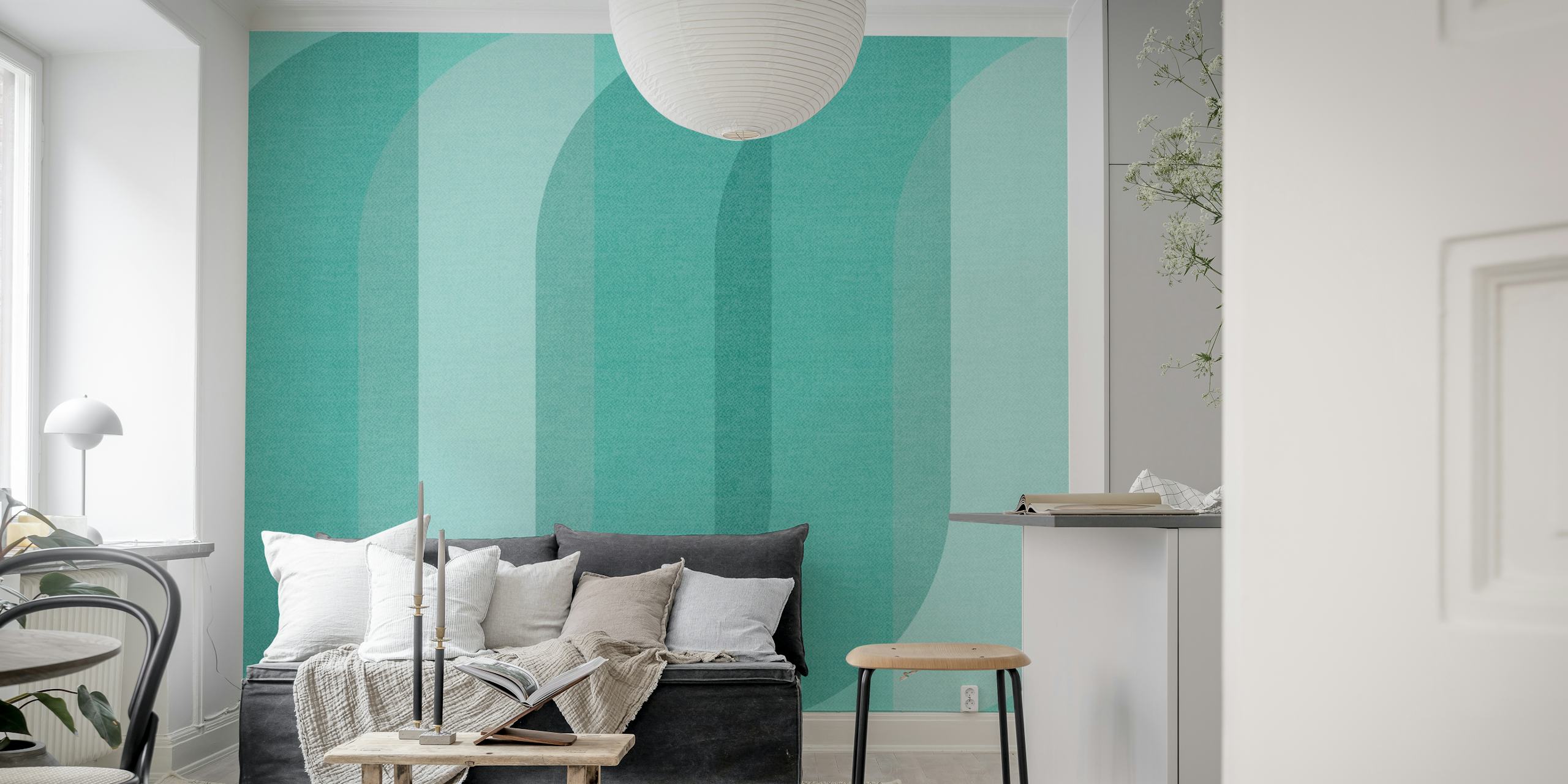 Minty Arch Elegance wallpaper in a room setting