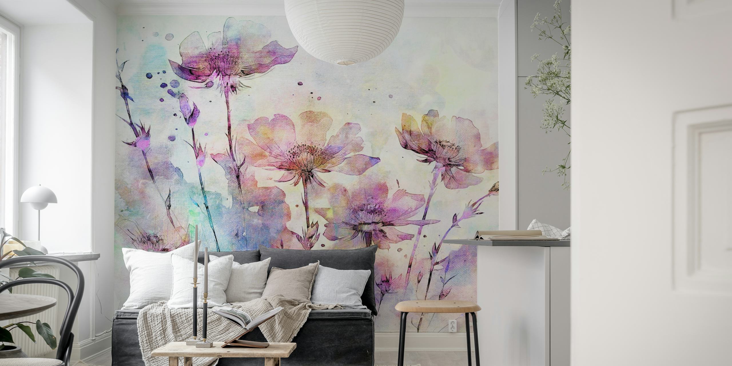 Papel de parede Botanical Dream Canvas em um cômodo