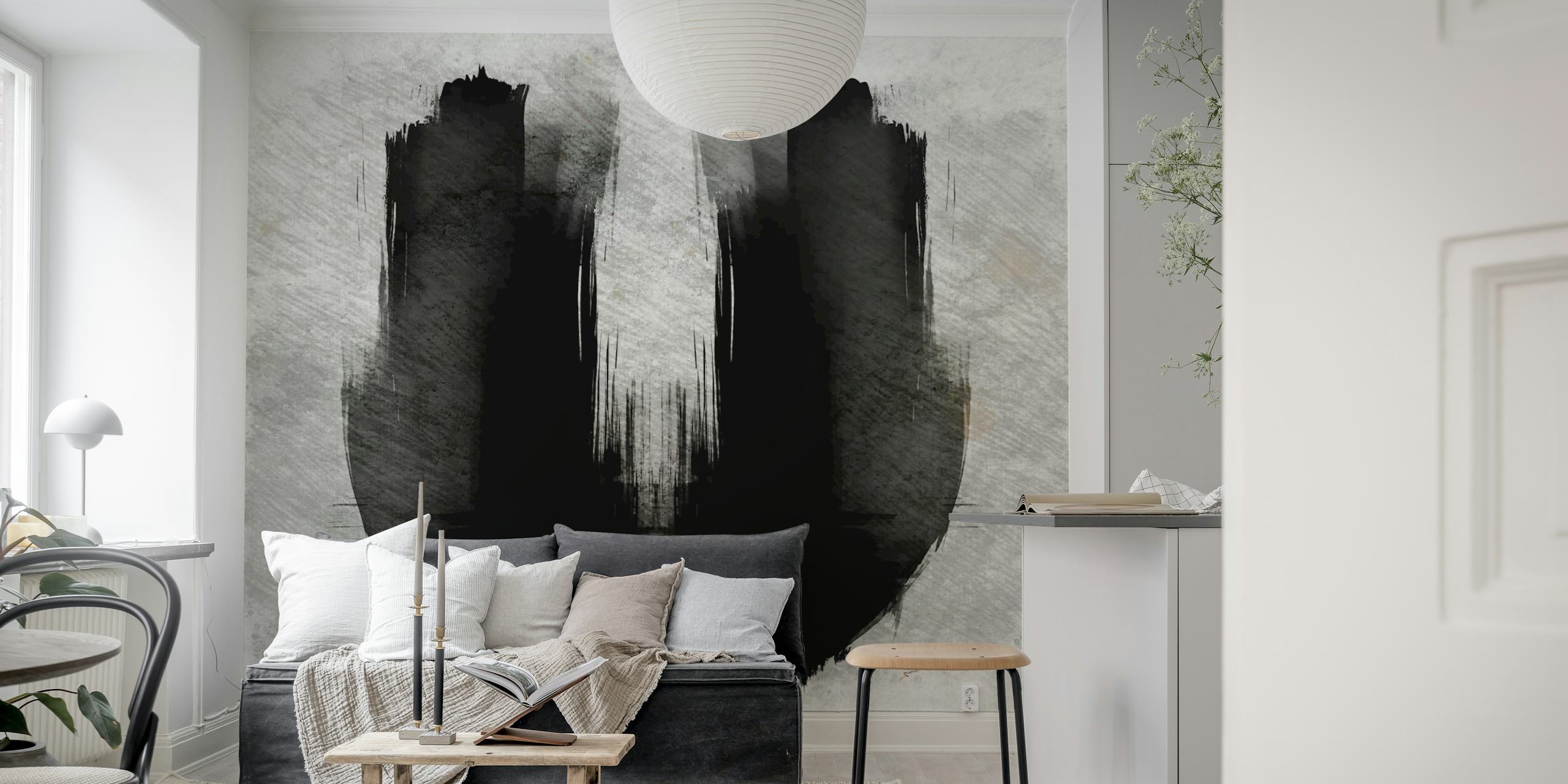 Urban Brush Strokes wallpaper in a room