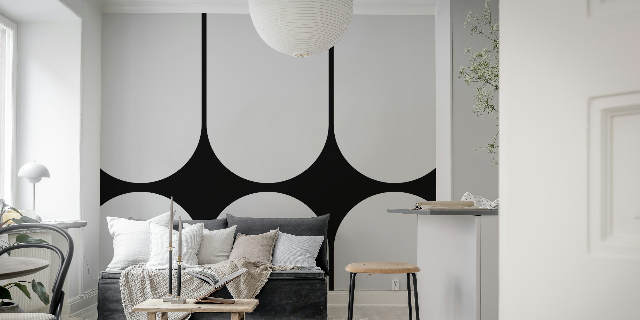 Papel de parede Timeless Modern Arcs em um quarto elegante