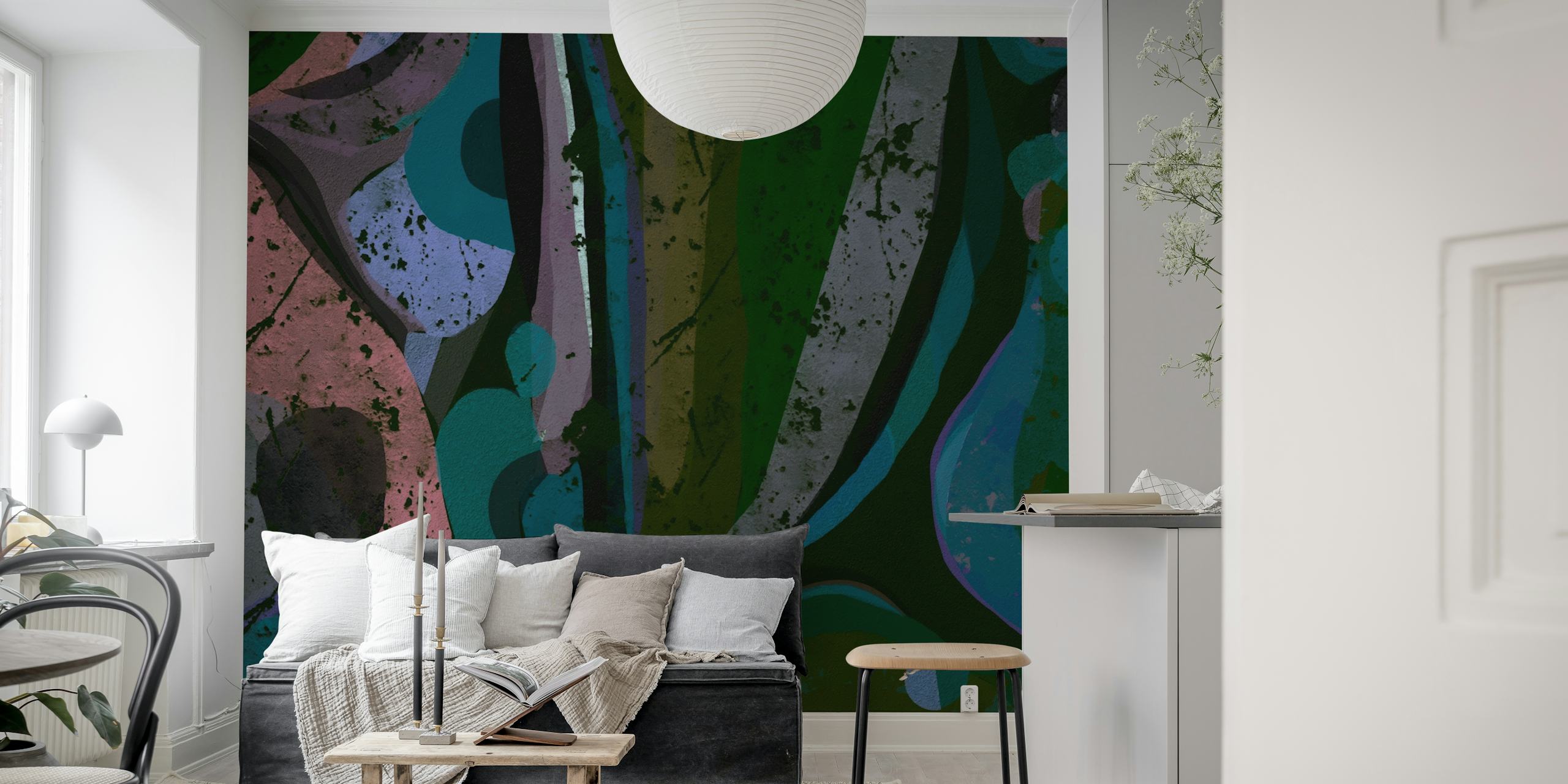 Papel de parede Modern Art Vibes em ambiente de quarto