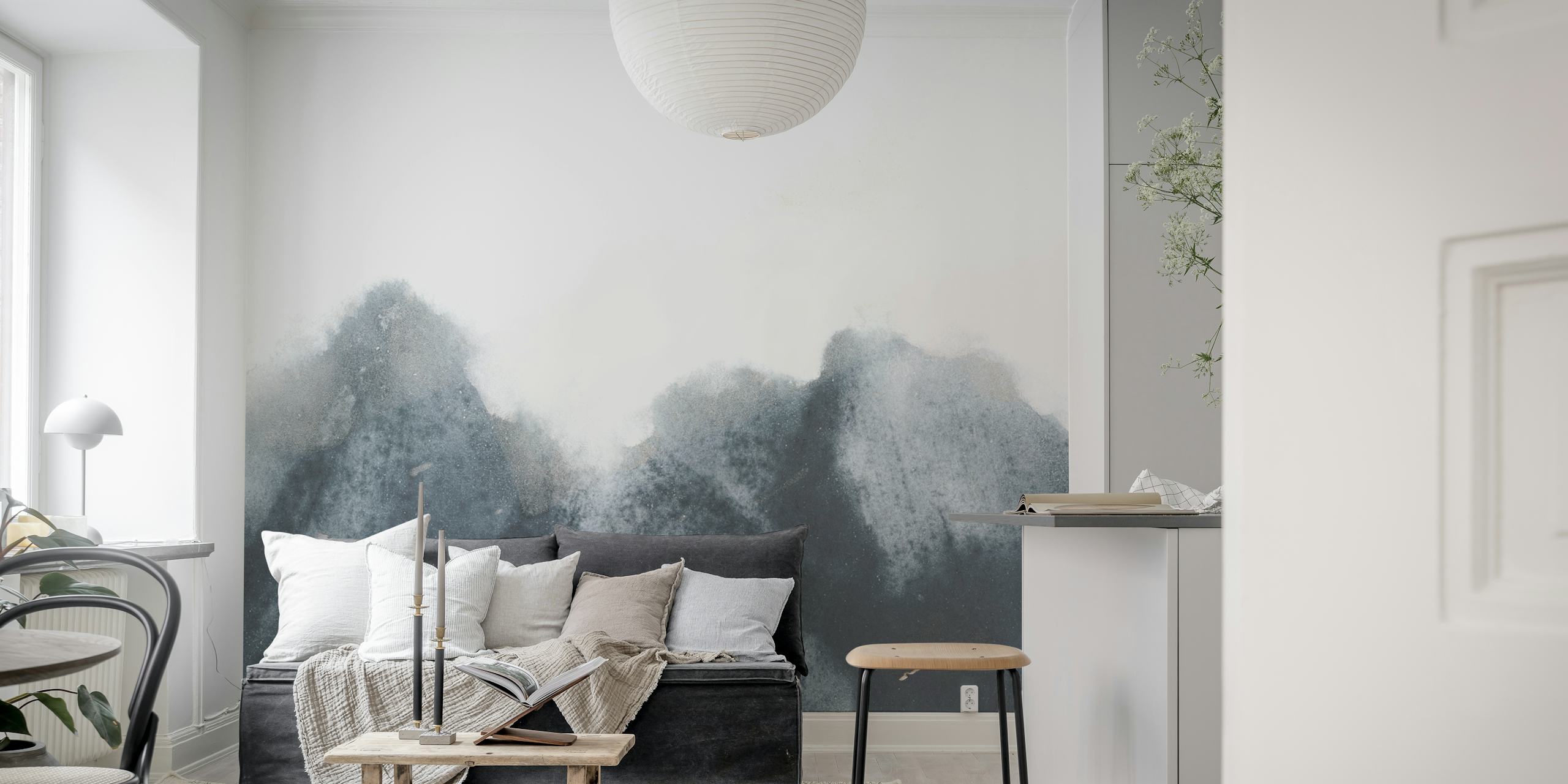 Misty Mountain Hues wallpaper in a room