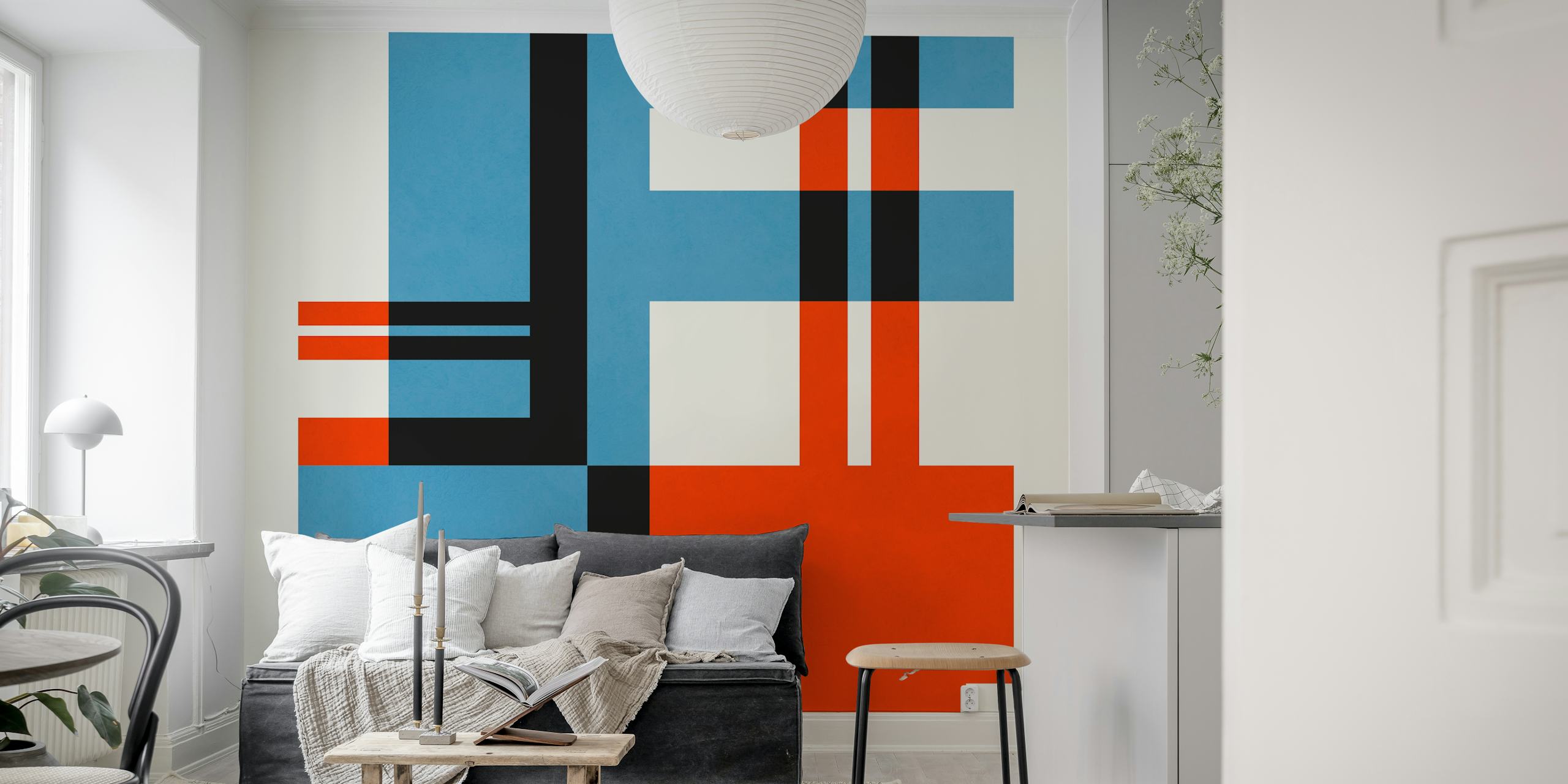 Geometric Layers 9 wallpaper in a room setting