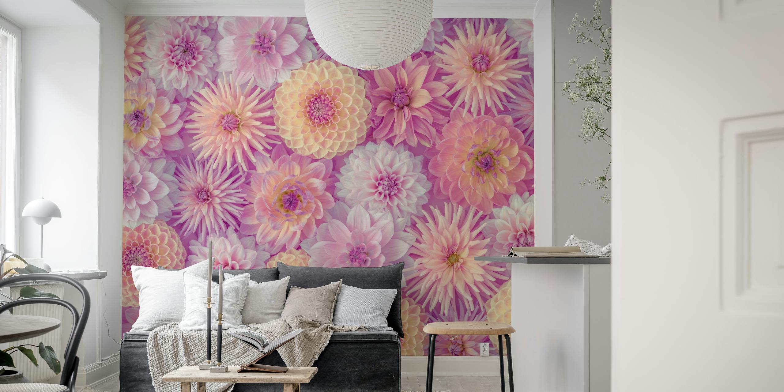 Colorful Dahlia Mosaic vzor tapety