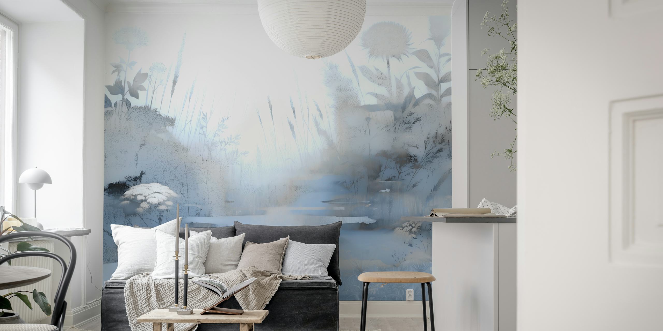 Papel tapiz Tranquil Botanical Dream en una habitación