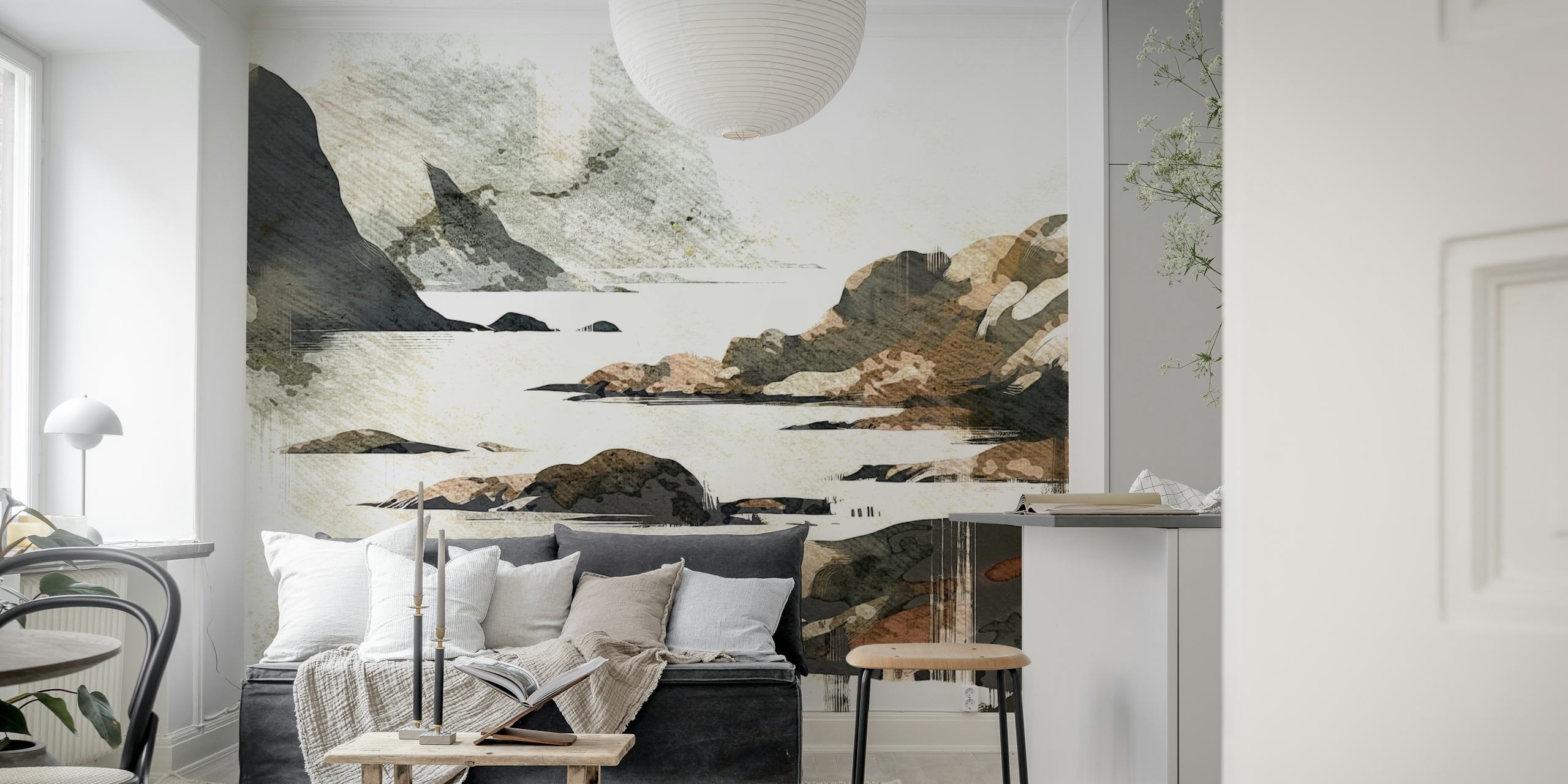 Ταπετσαρία Abstract Coastal Cliffs σε ένα δωμάτιο