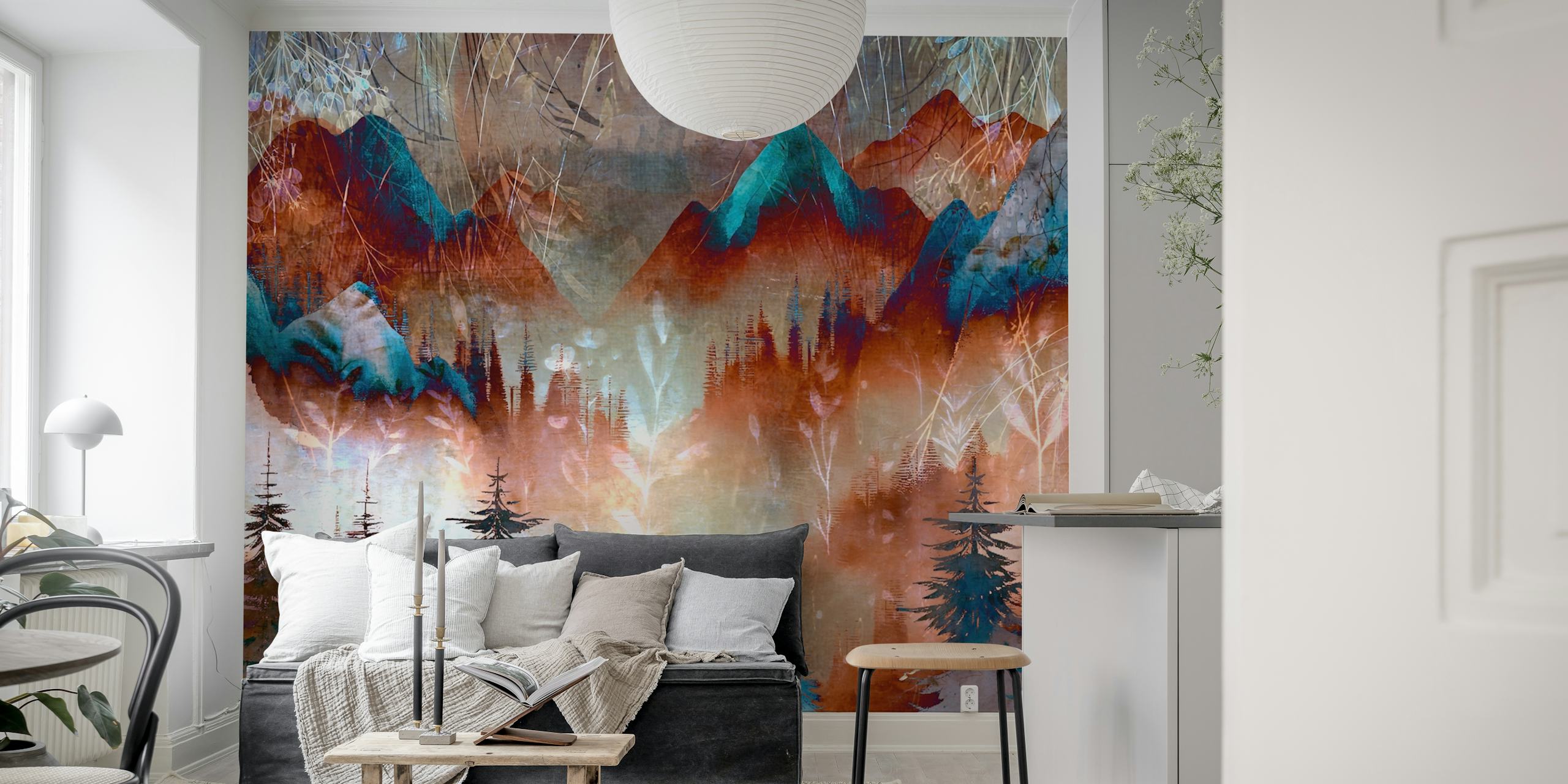 Rustic Peaks Fantasy tapet i et rum