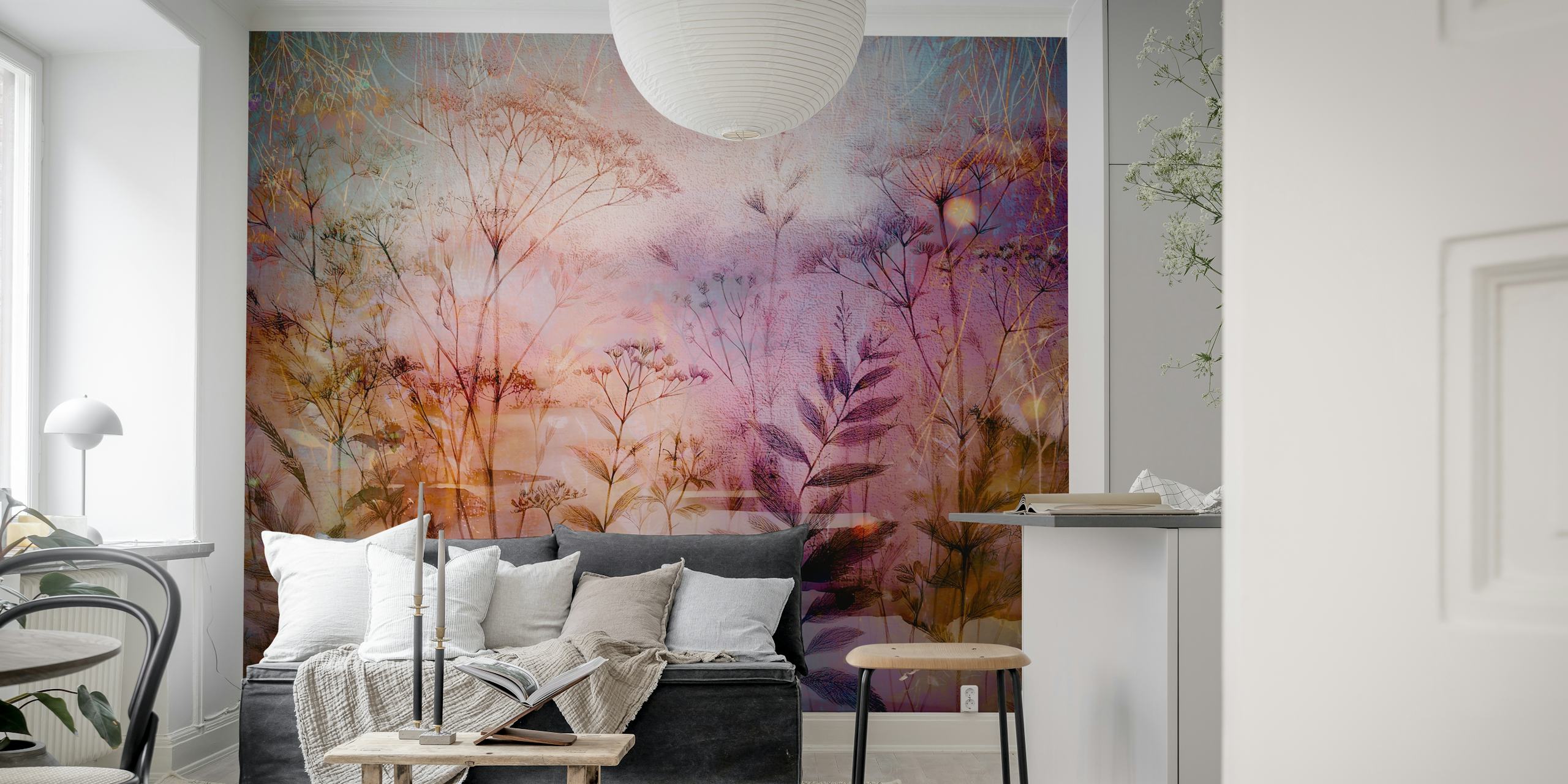 Ethereal Botanic Dream wallpaper in a room