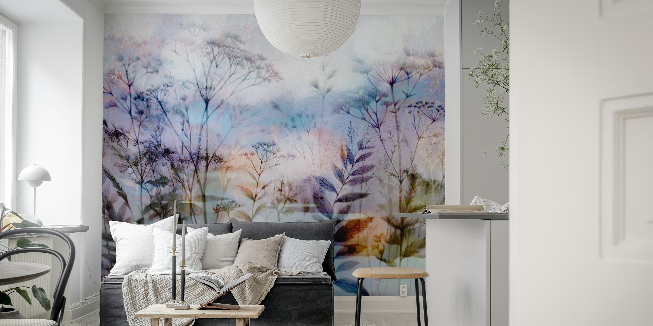 Papel tapiz Soft Herbal Canopy en una habitación