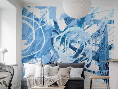 Modern Blue Mixed Media Contemporary Art