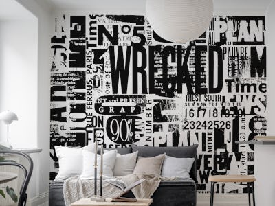 Urban Style Grunge Typography With Letters And Numbers Black And White