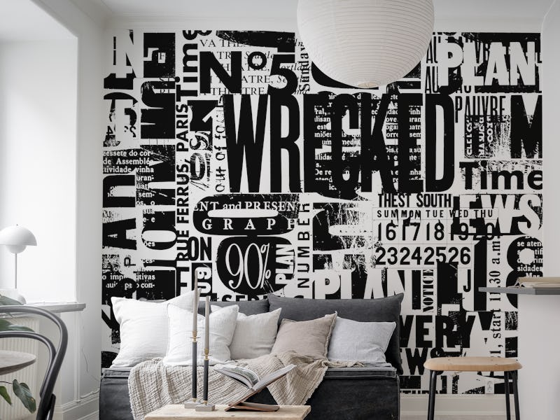 Urban Style Grunge Typography With Letters And Numbers Black And White