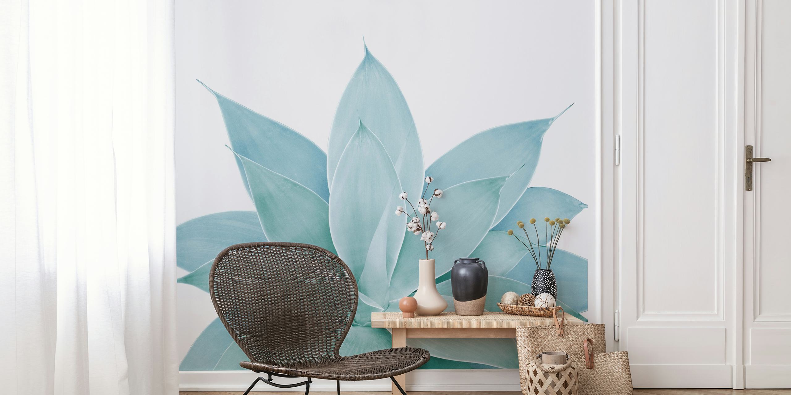 Agave plant leaves green wallpaper