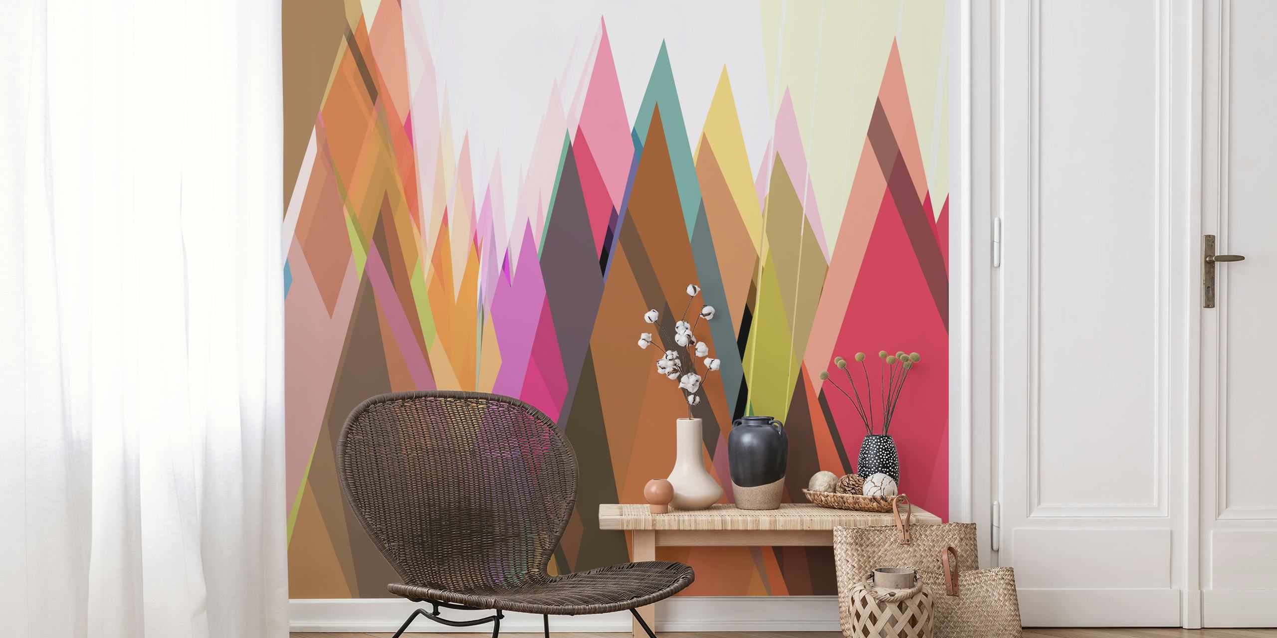 Pointed Shapes 3 τοιχογραφία με πολύχρωμα γεωμετρικά σχέδια