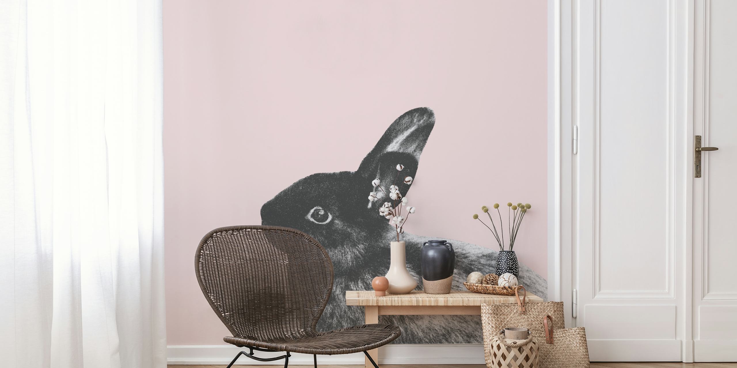 Little rabbit wallpaper design in a room