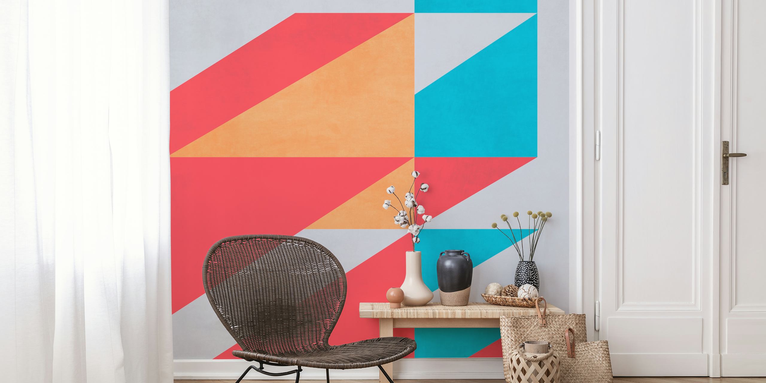 Geometric with Triangles wallpaper in a room