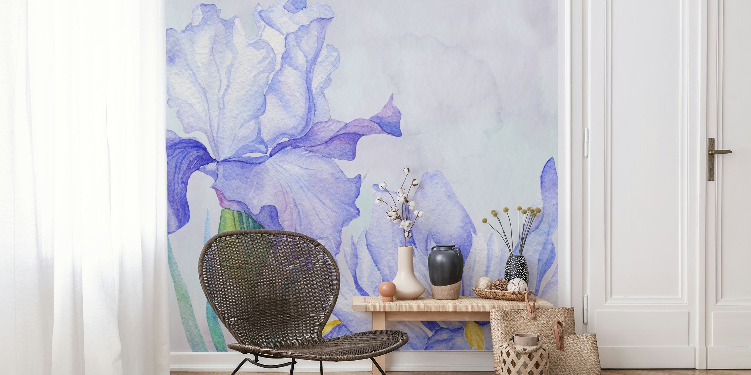 High-quality Watercolor Iris wall mural