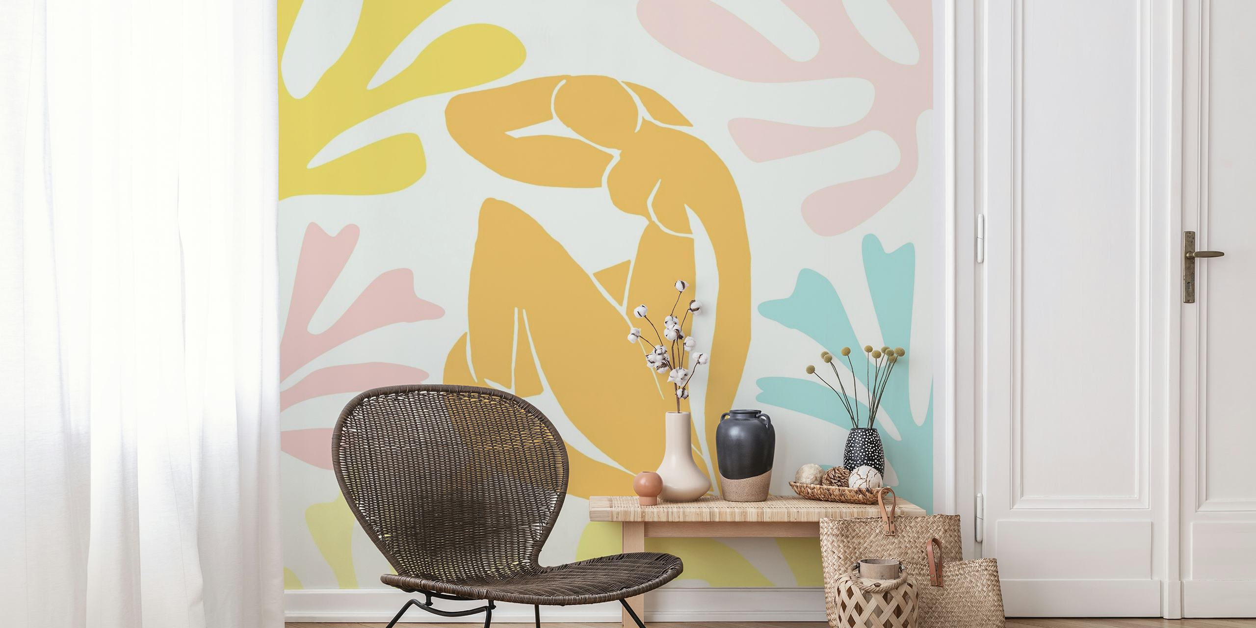 Pastel Matisse Inspired Beach papel de parede