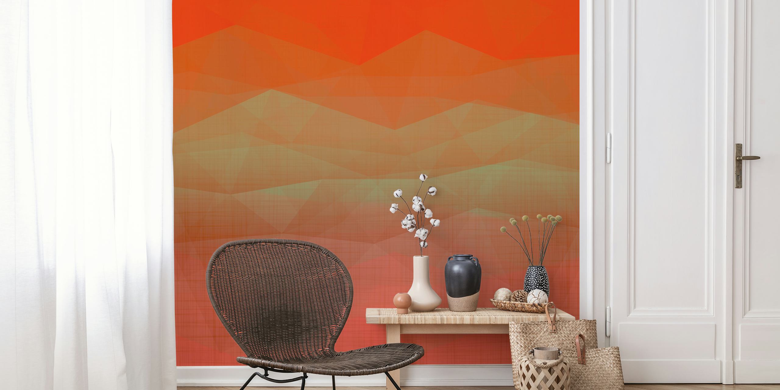 Orange gradient geometric wallpaper with soft angles