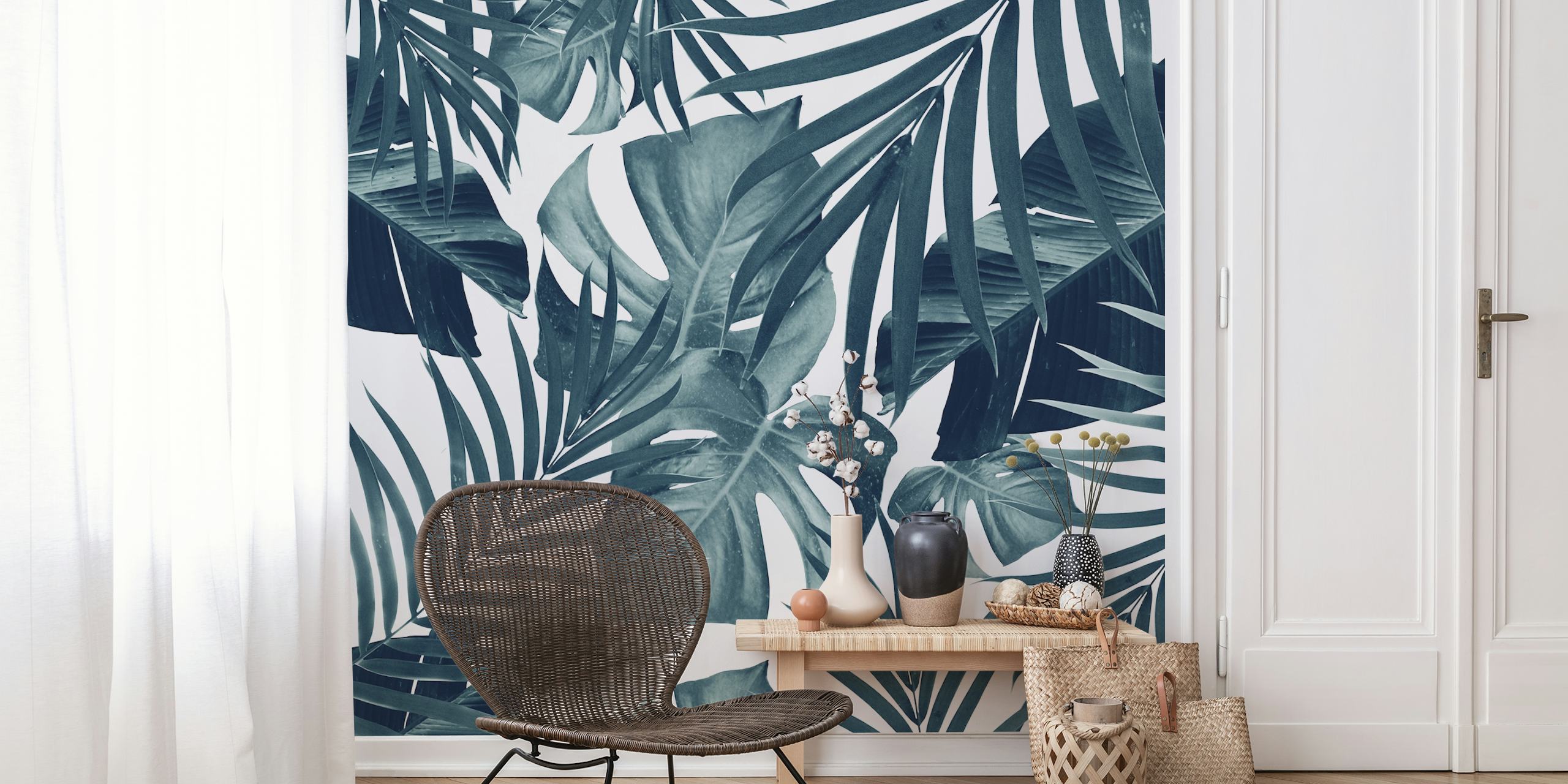 Tropical Jungle Leaves tapetti huoneessa
