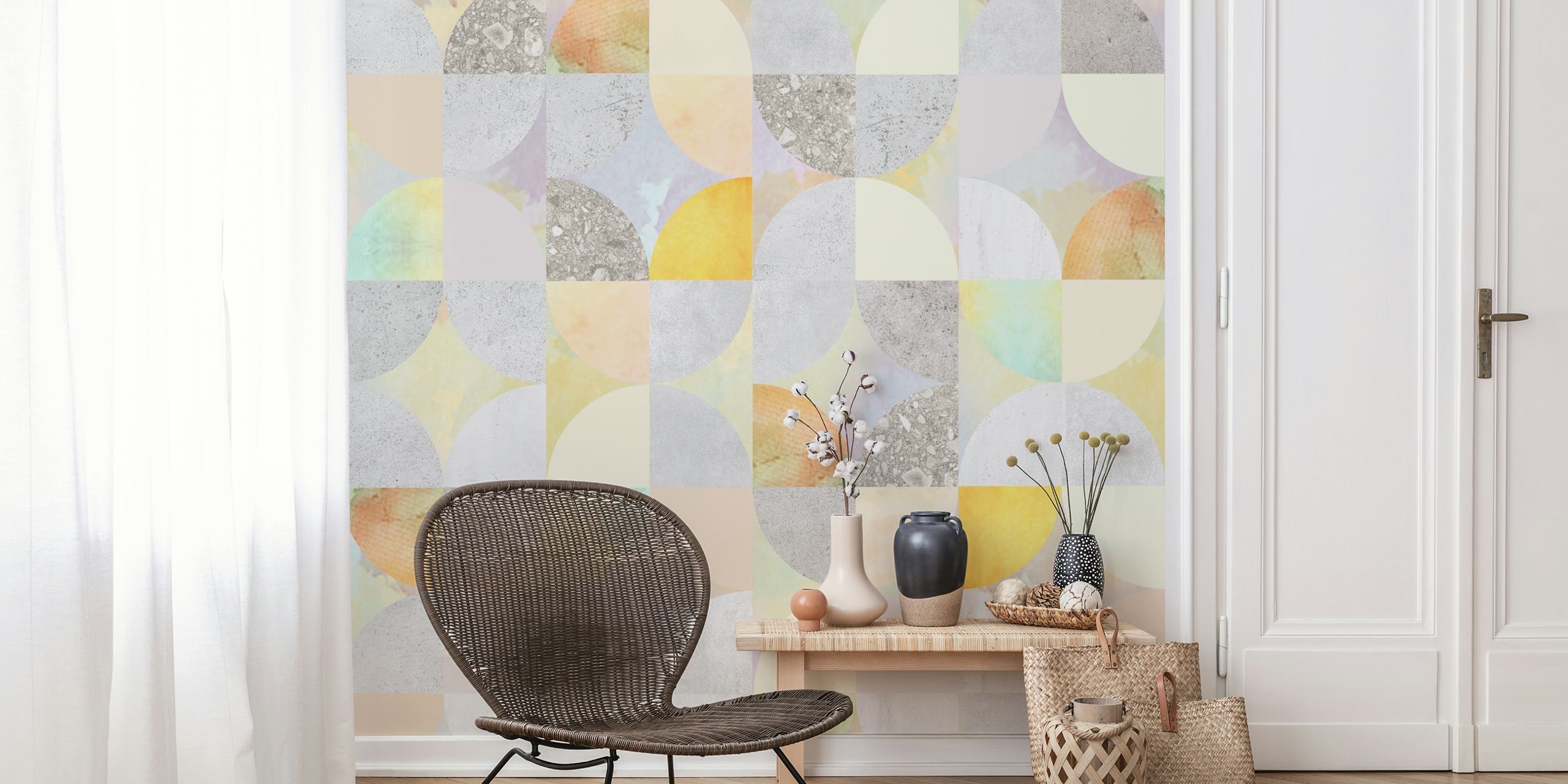 Geometric Art veggpapir i rominnredning