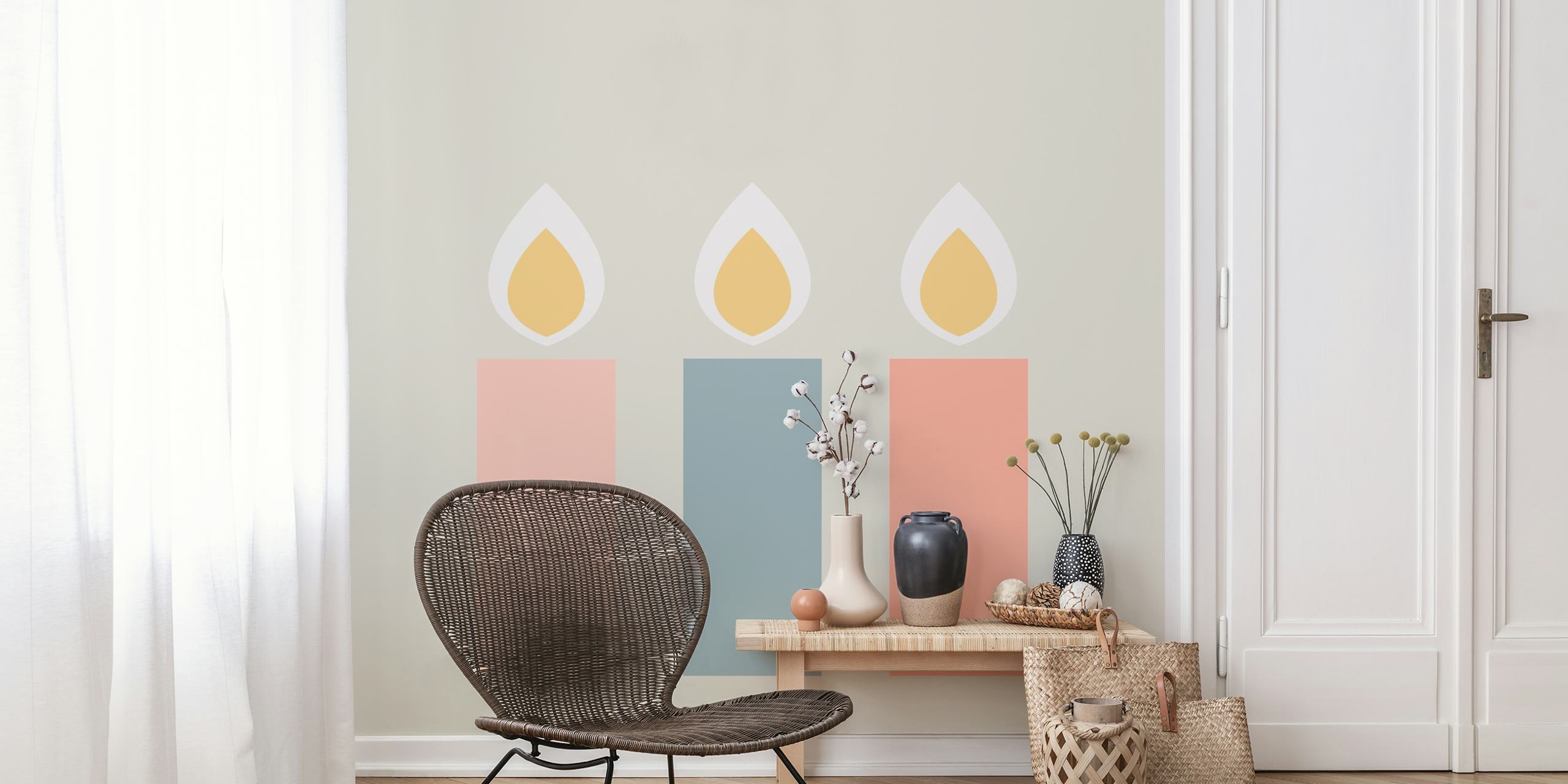 Hygge Xmas Candles wallpaper in a room