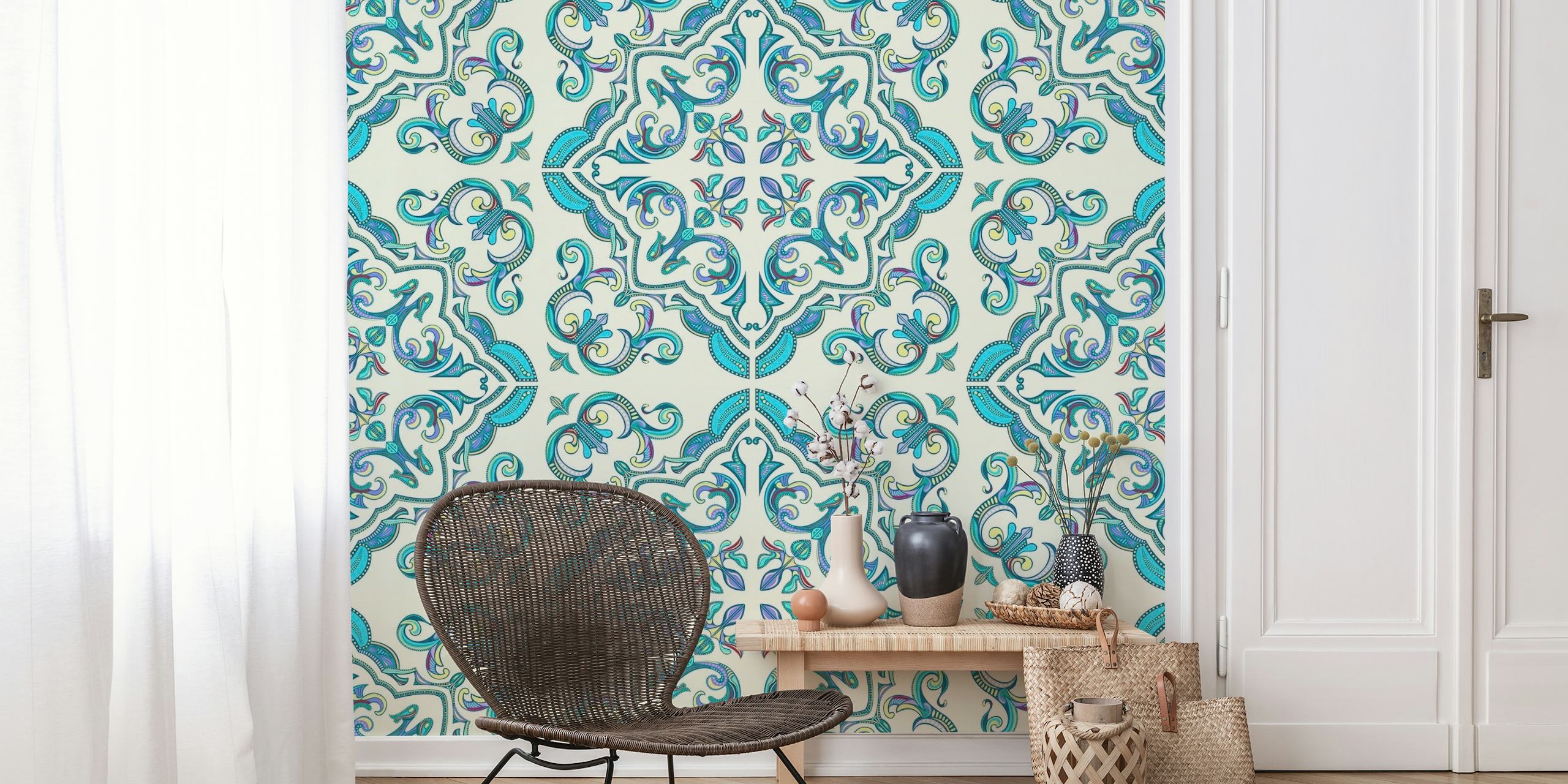 Boho Tiles in Vibrant Colors wallpaper