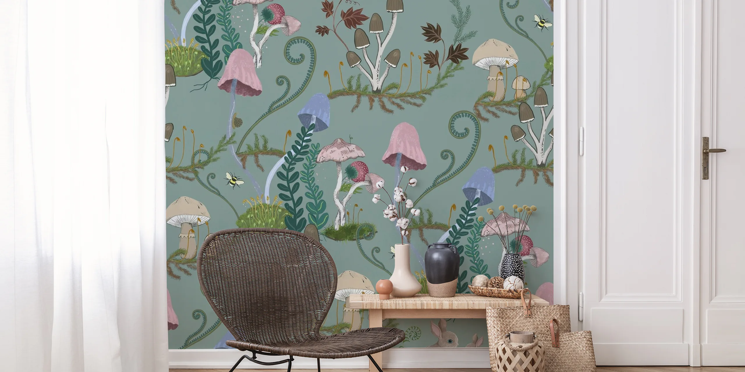Mushroom Wallpaper & Wall Murals | Mystical Interiors | Happywall