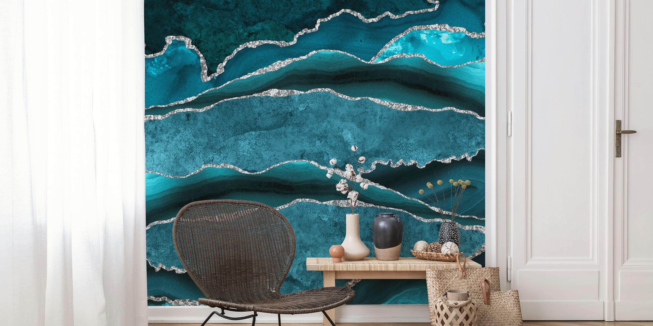 Ocean Waves Marble Seascape wallpaper