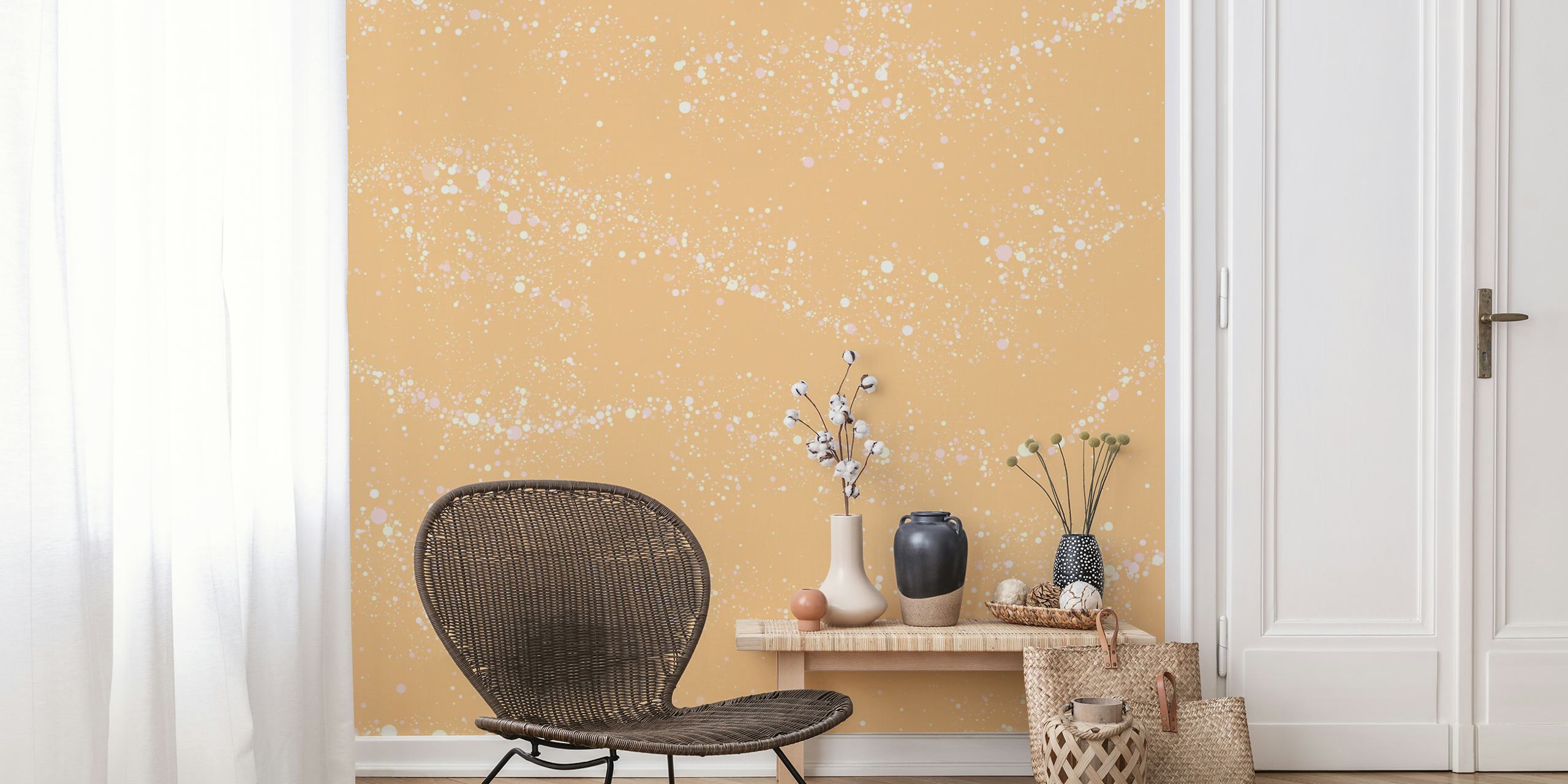 Desert sand glitter on pale honey yellow wallpaper