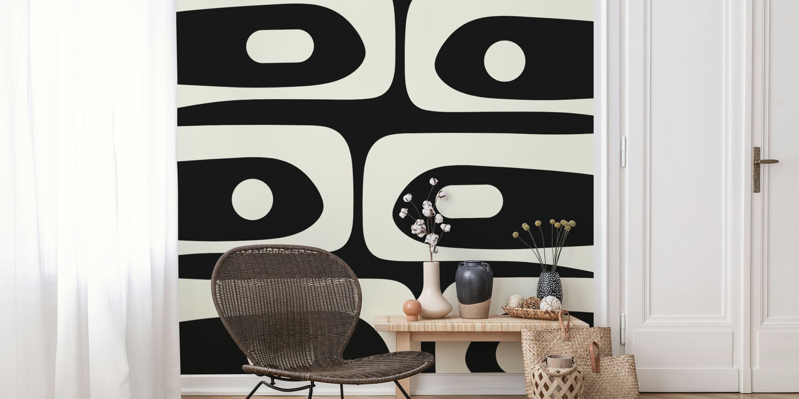 Mid Century Modern Abstract wallpaper in a room
