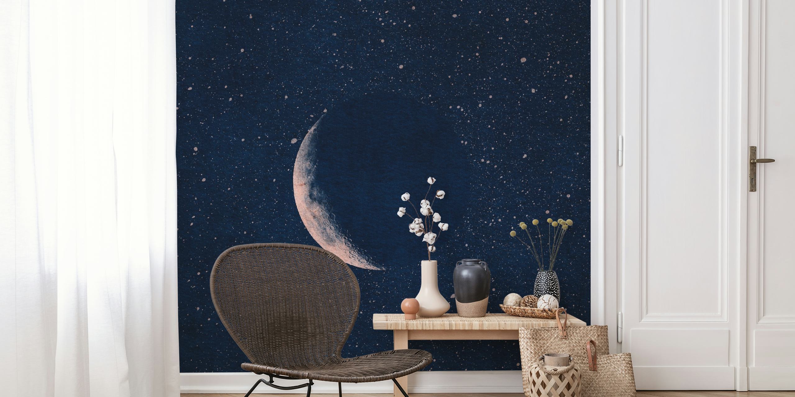 Crescent Moon tapet i ett rum
