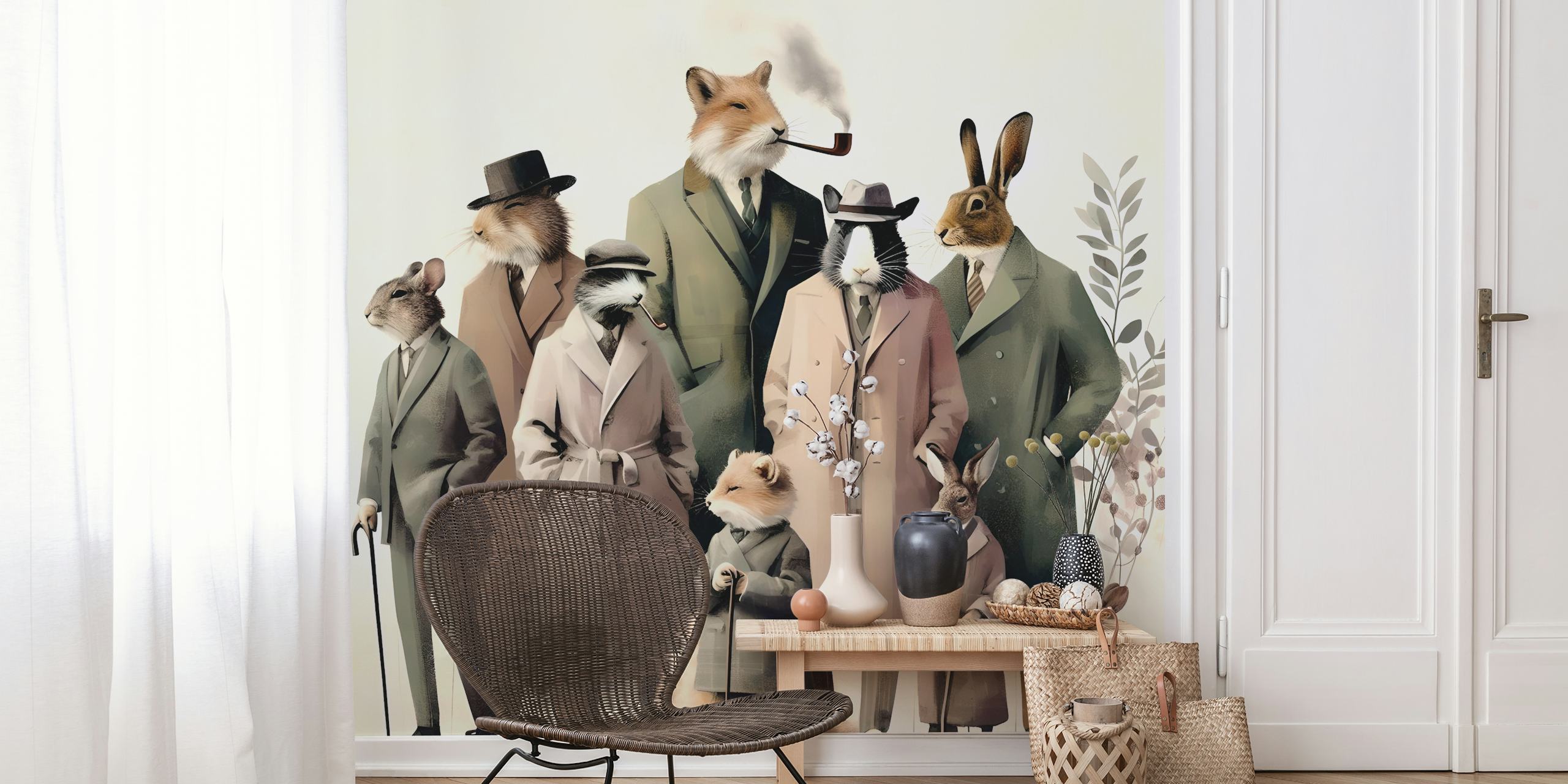 Papier peint Forest Hipster Gathering dans une pièce