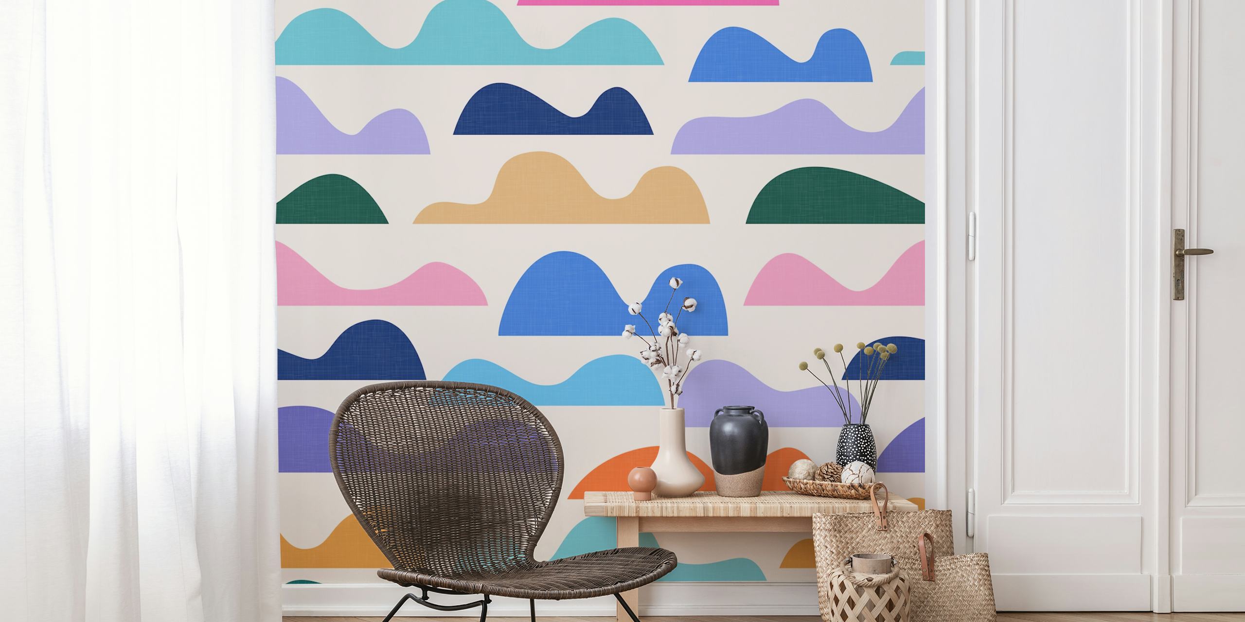 Playful Shapes Colorful Modern Landscape WM