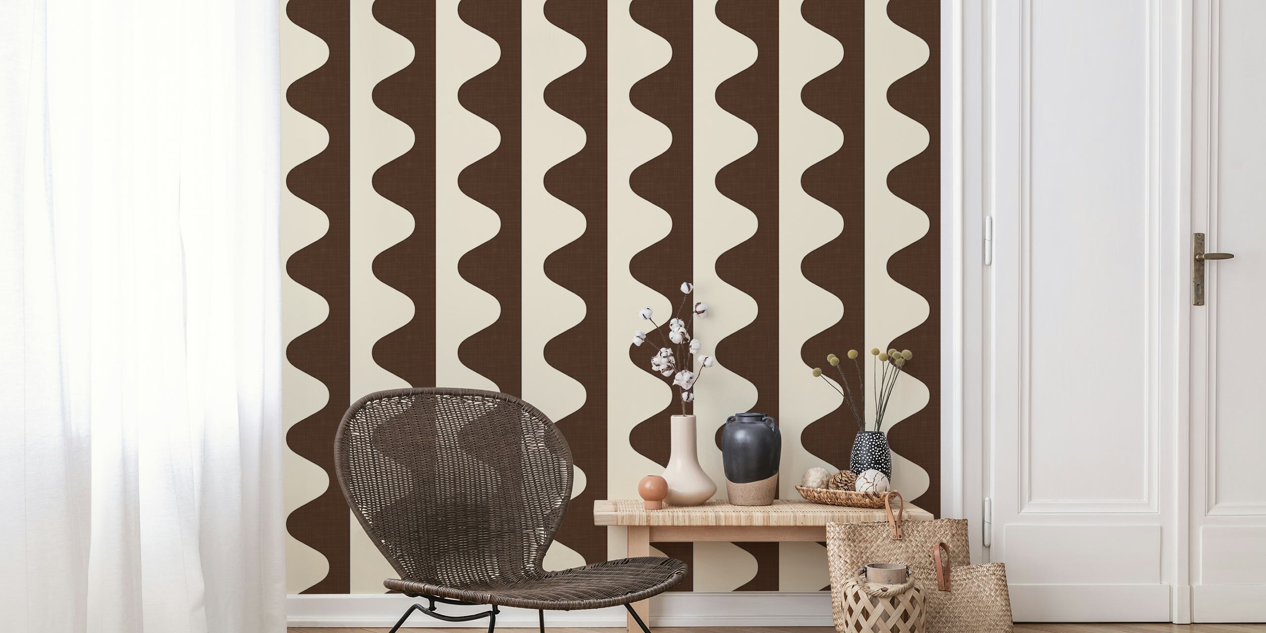 Creamy Chocolate Bar Wavy Decor WM em um quarto