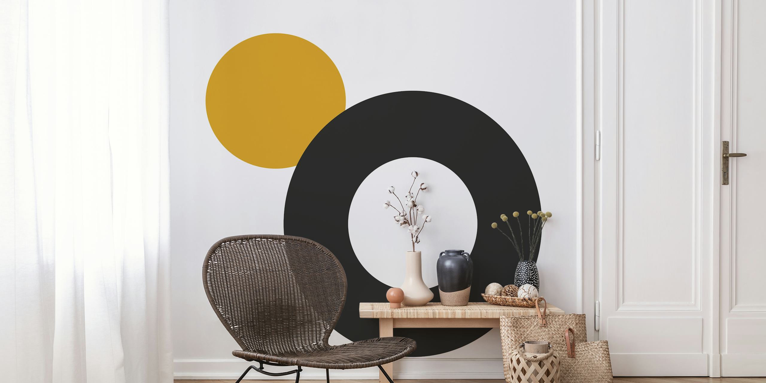 Minimalist Abstract -design tapetti huoneessa