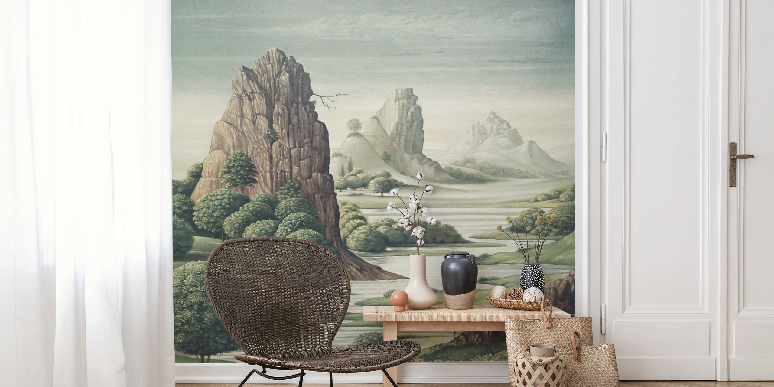 Peace River Valley wallpaper in a room
