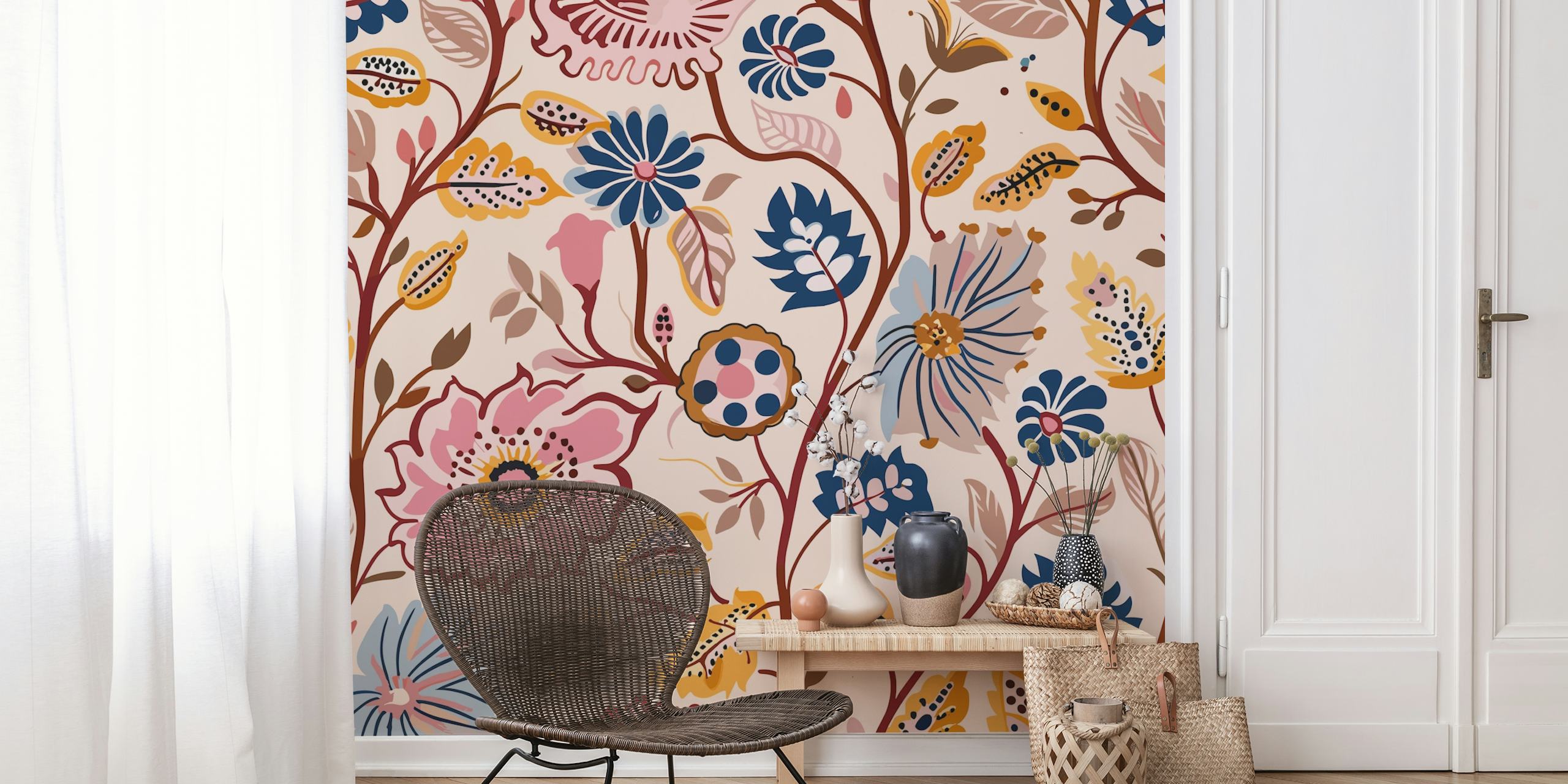 Indian Ornamental Bloom wallpaper design