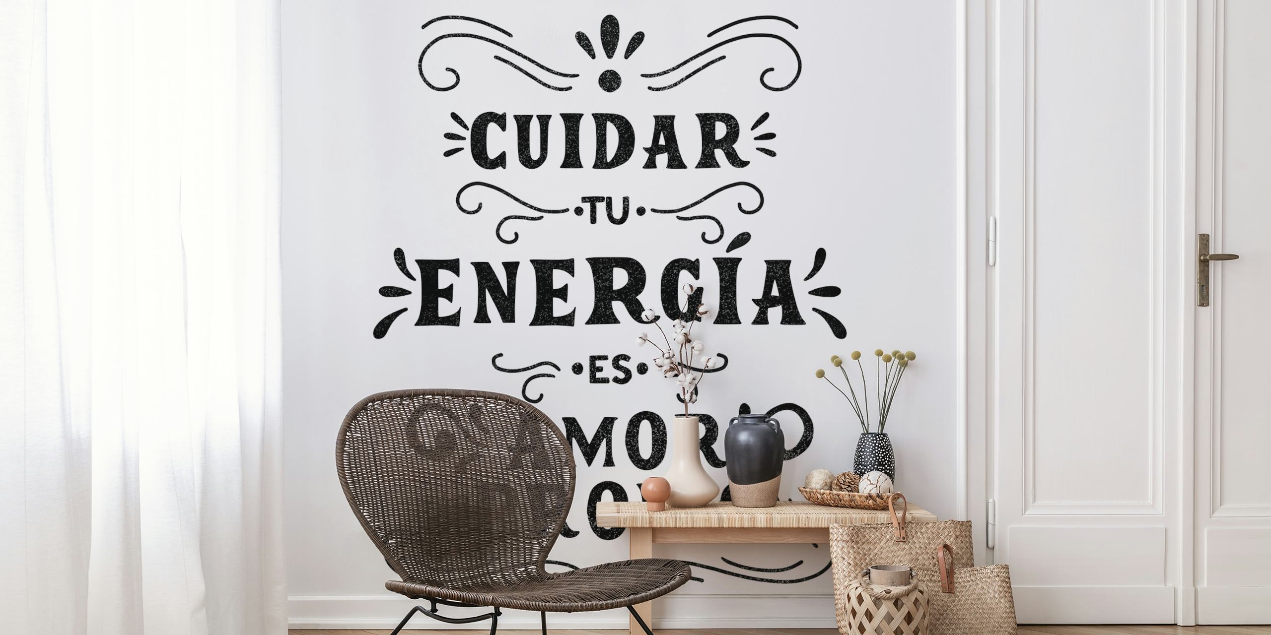 Cuidar tu energía es amor propio wallpaper in a room