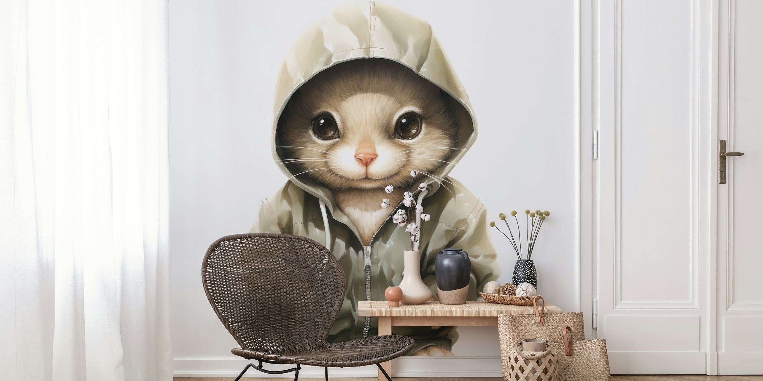 Chinchila encantadora em hoodie wallpaper