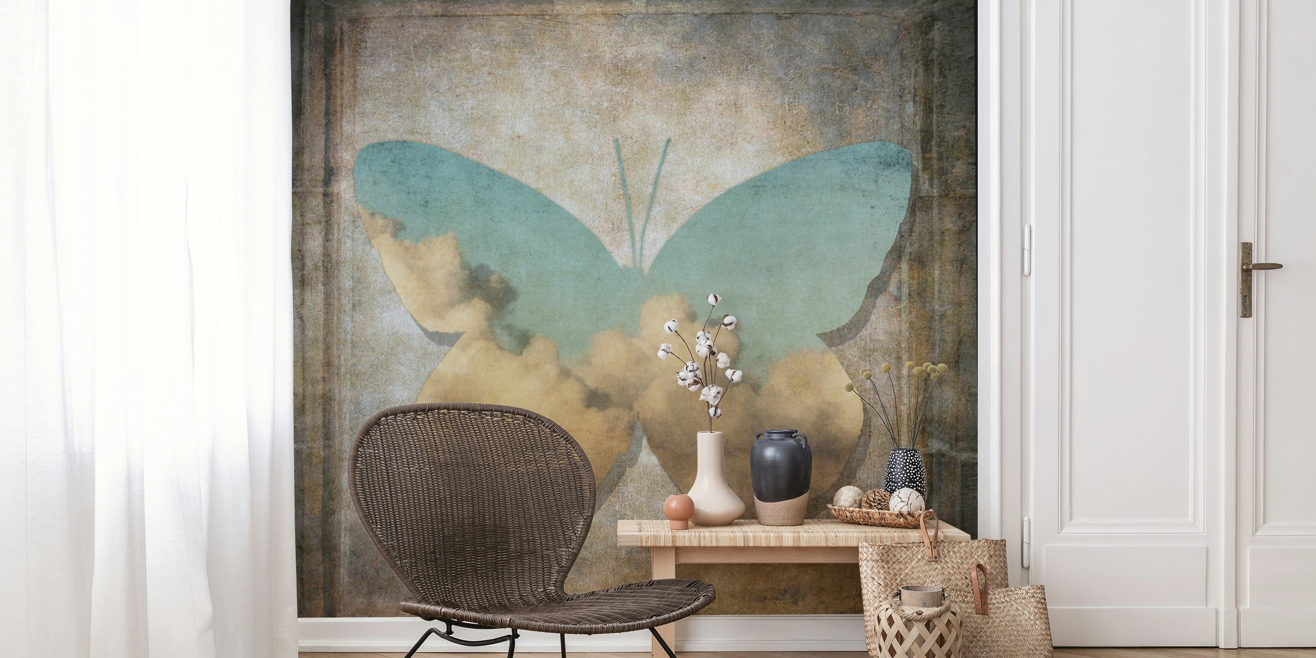 Carta da parati design Heavenly Butterfly in una stanza