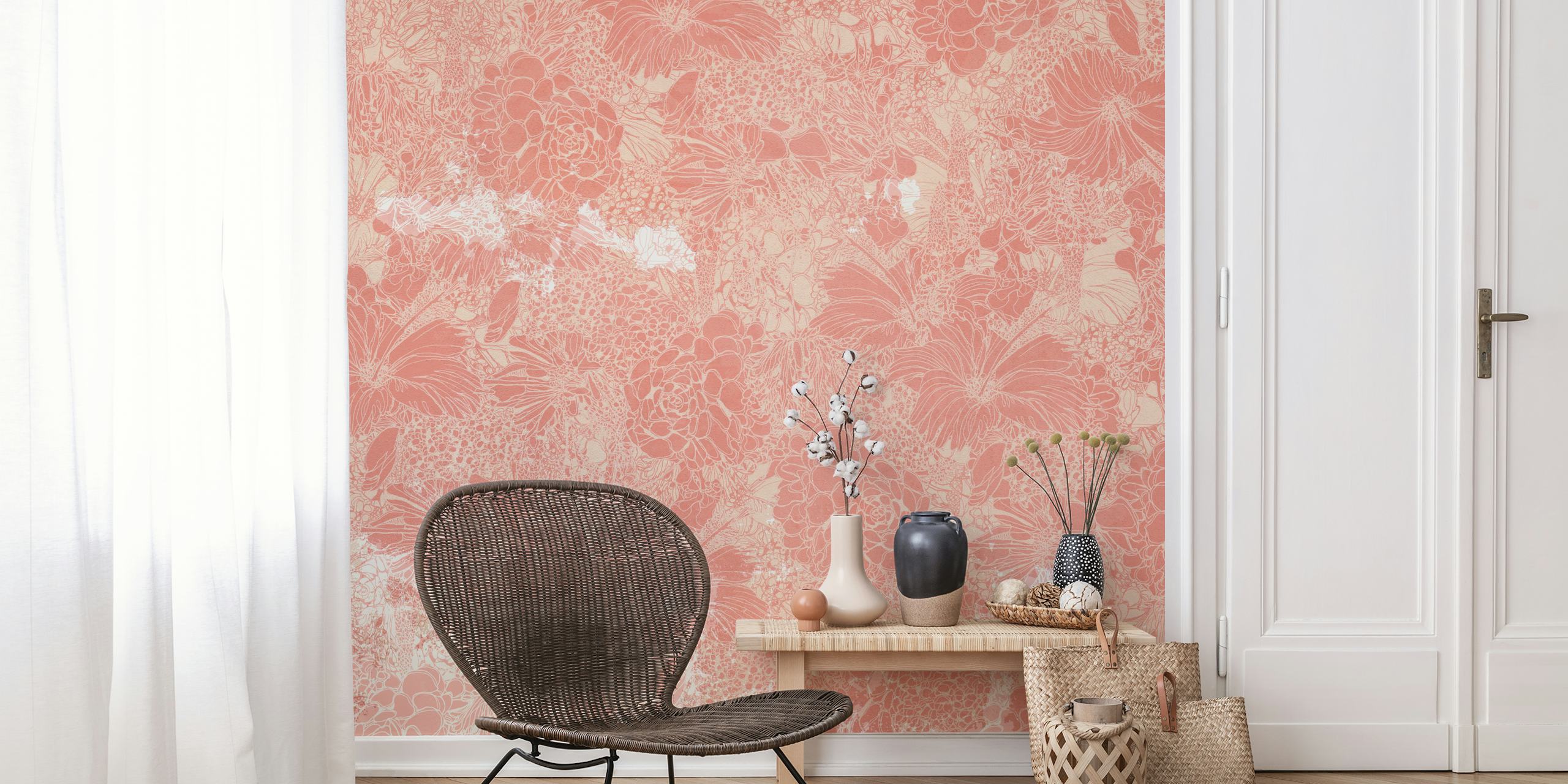 Ταπετσαρία Blush Garden Bliss σε δωμάτιο