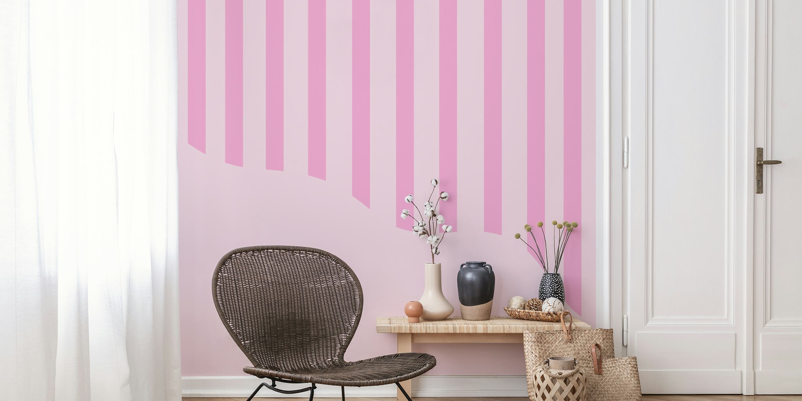 Pastel Candy Stripes wallpaper in a room