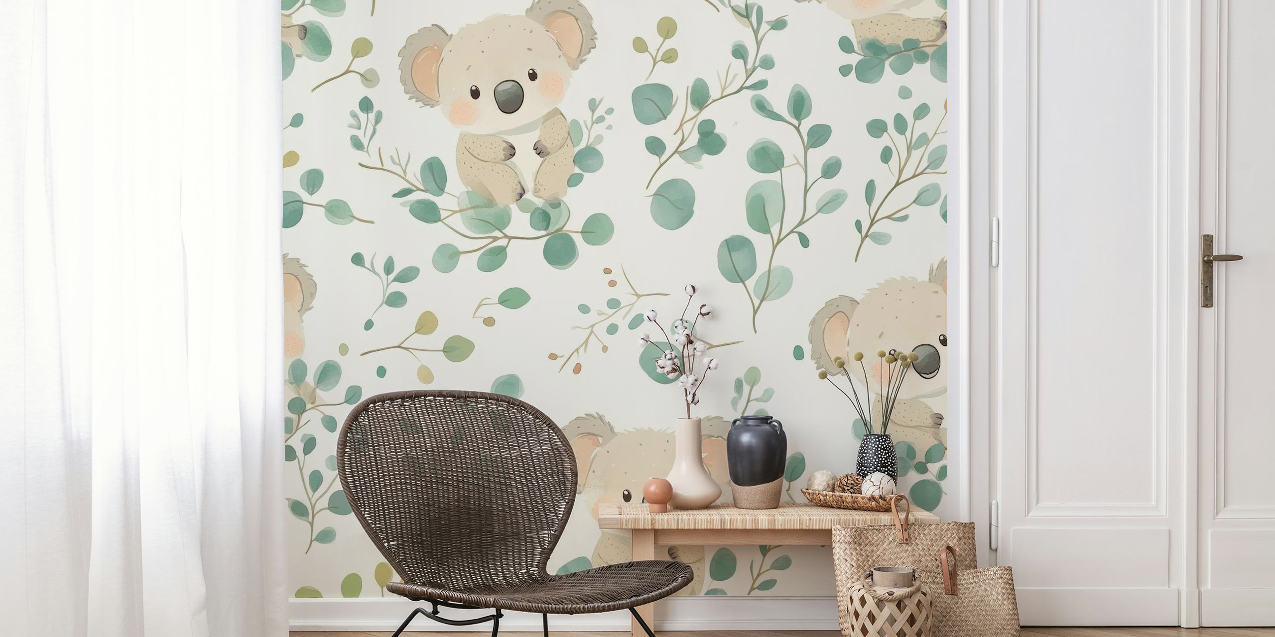 Niedliches Koala-Wanddesign in einem Raum