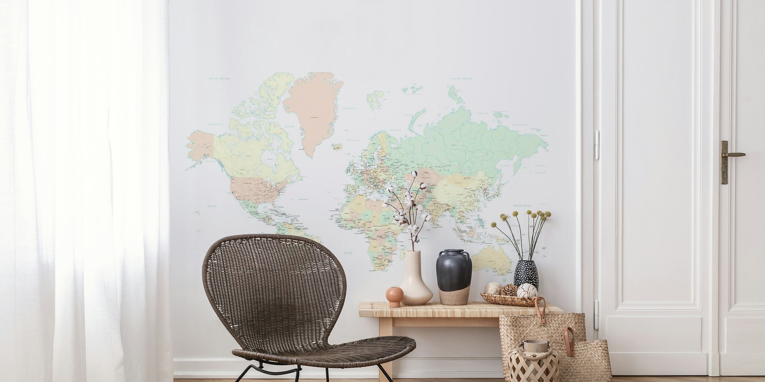 World map countries XXL wallpaper