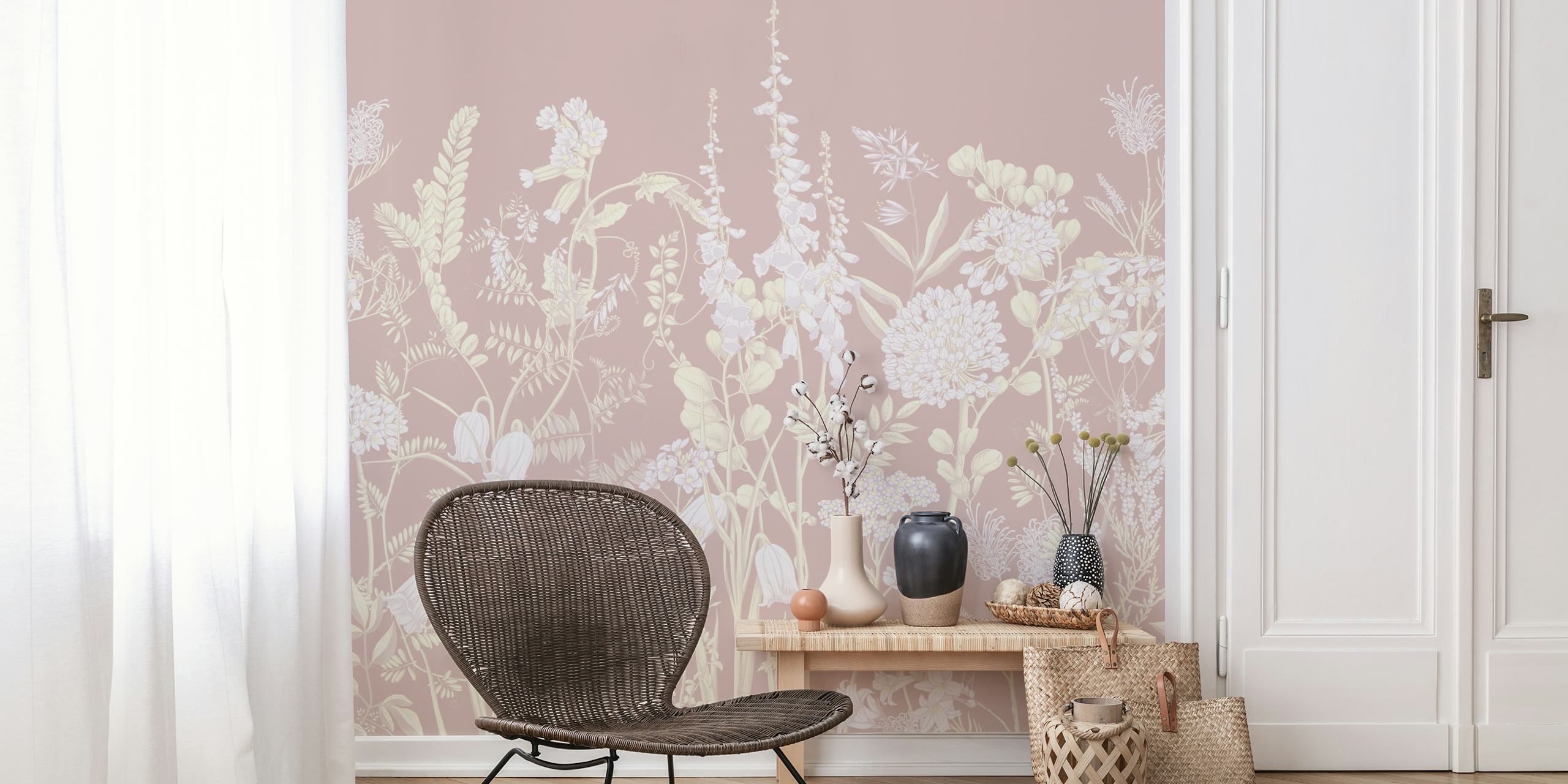 Papel de parede floral Botany16 em um quarto