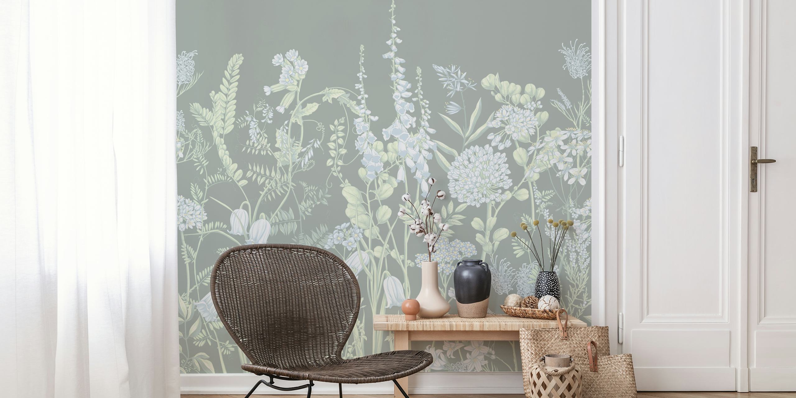Botany 15 bloemenbehang in een kamersetting